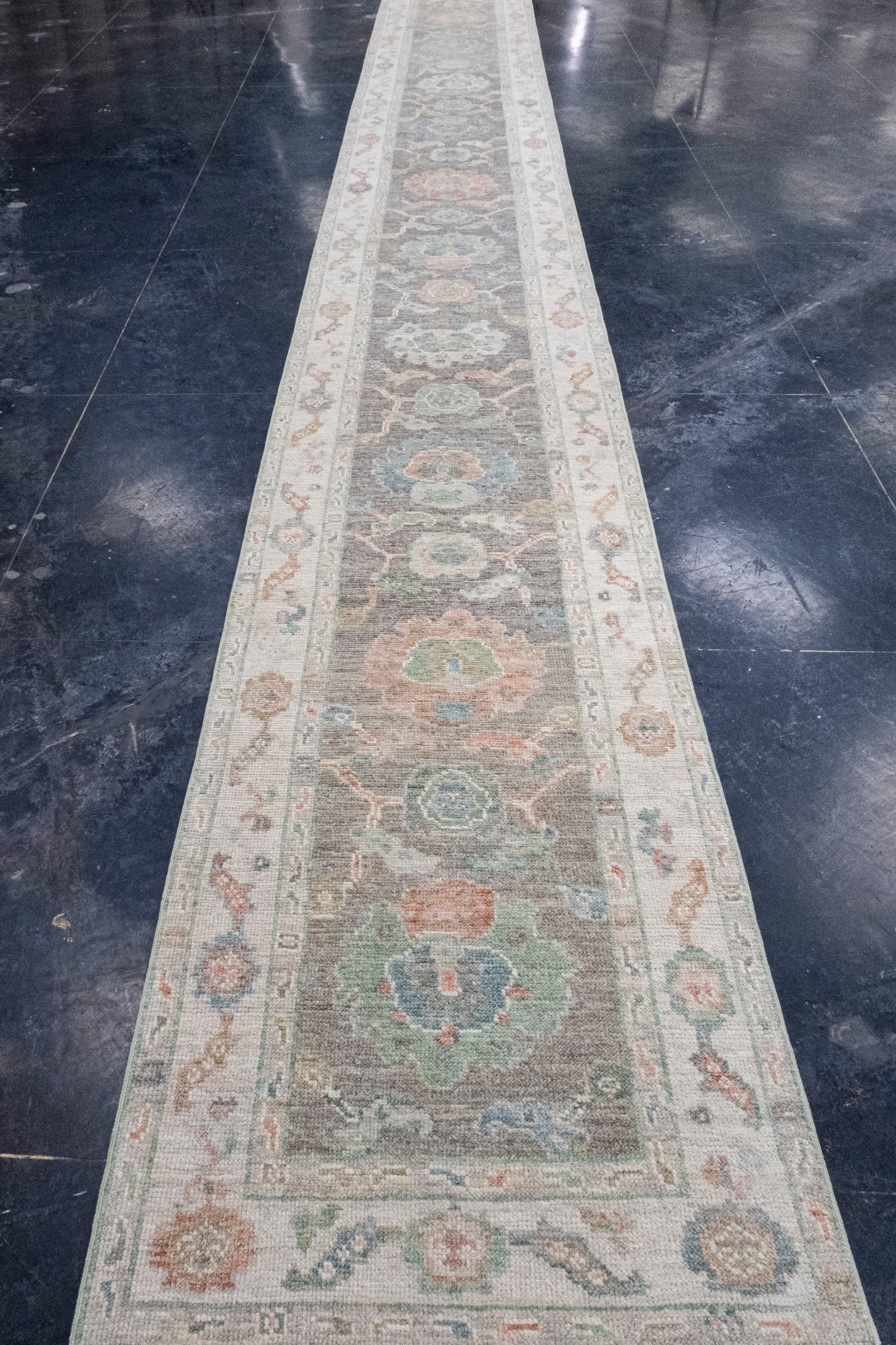 Turkish Oushak Runner Rug 2'9