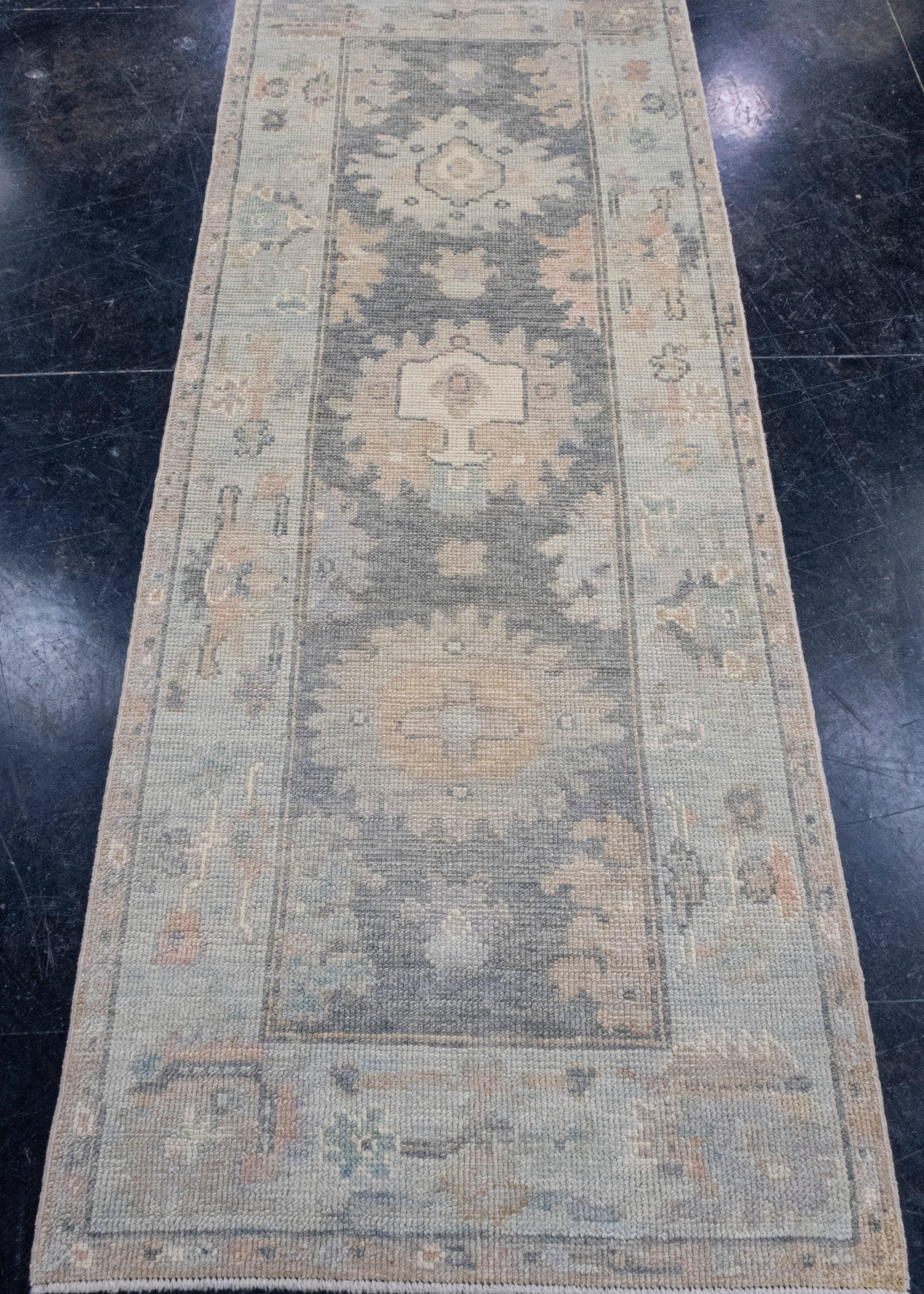 Turkish Oushak Runner Rug 2'9