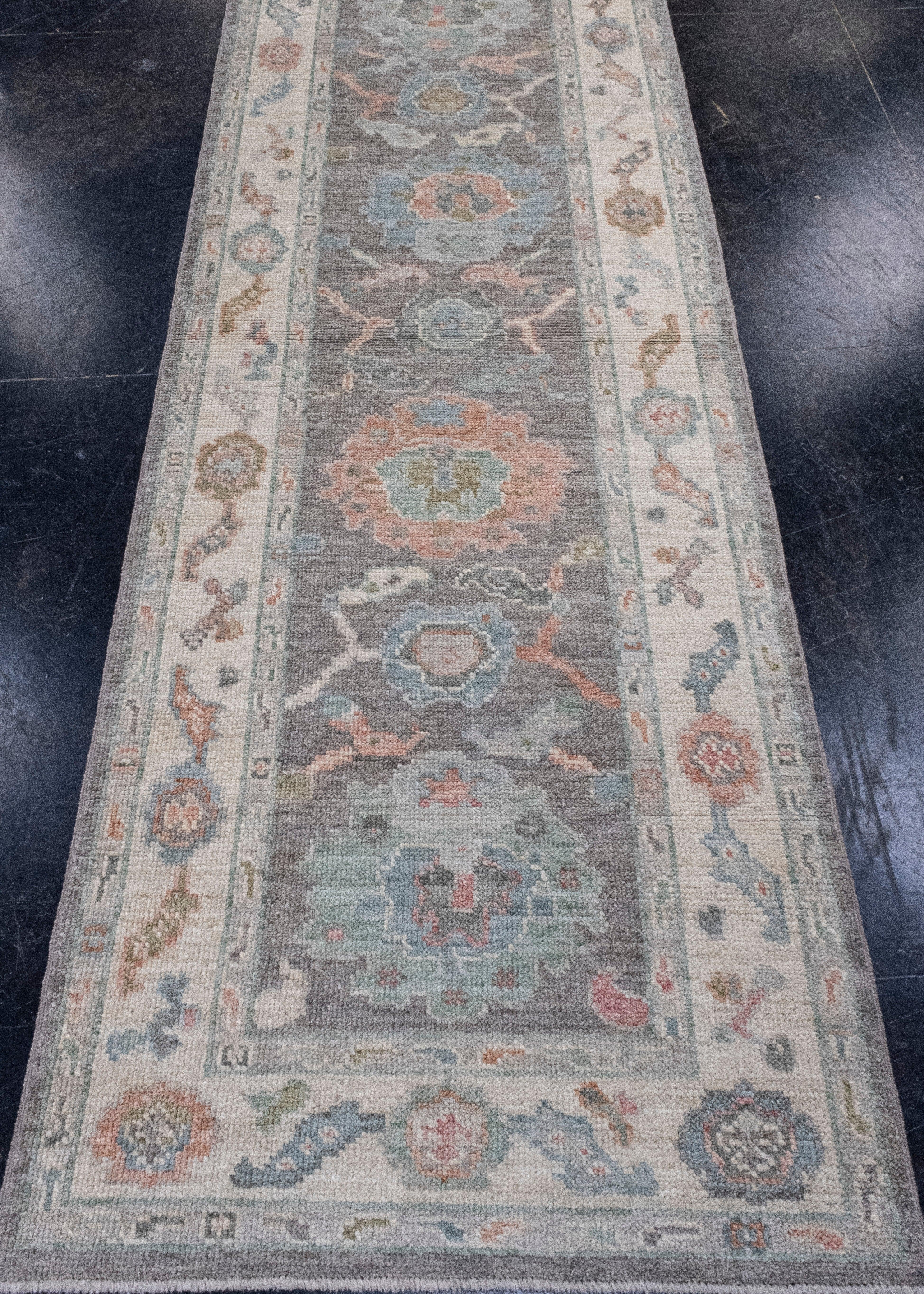 Turkish Oushak Runner Rug 2'9