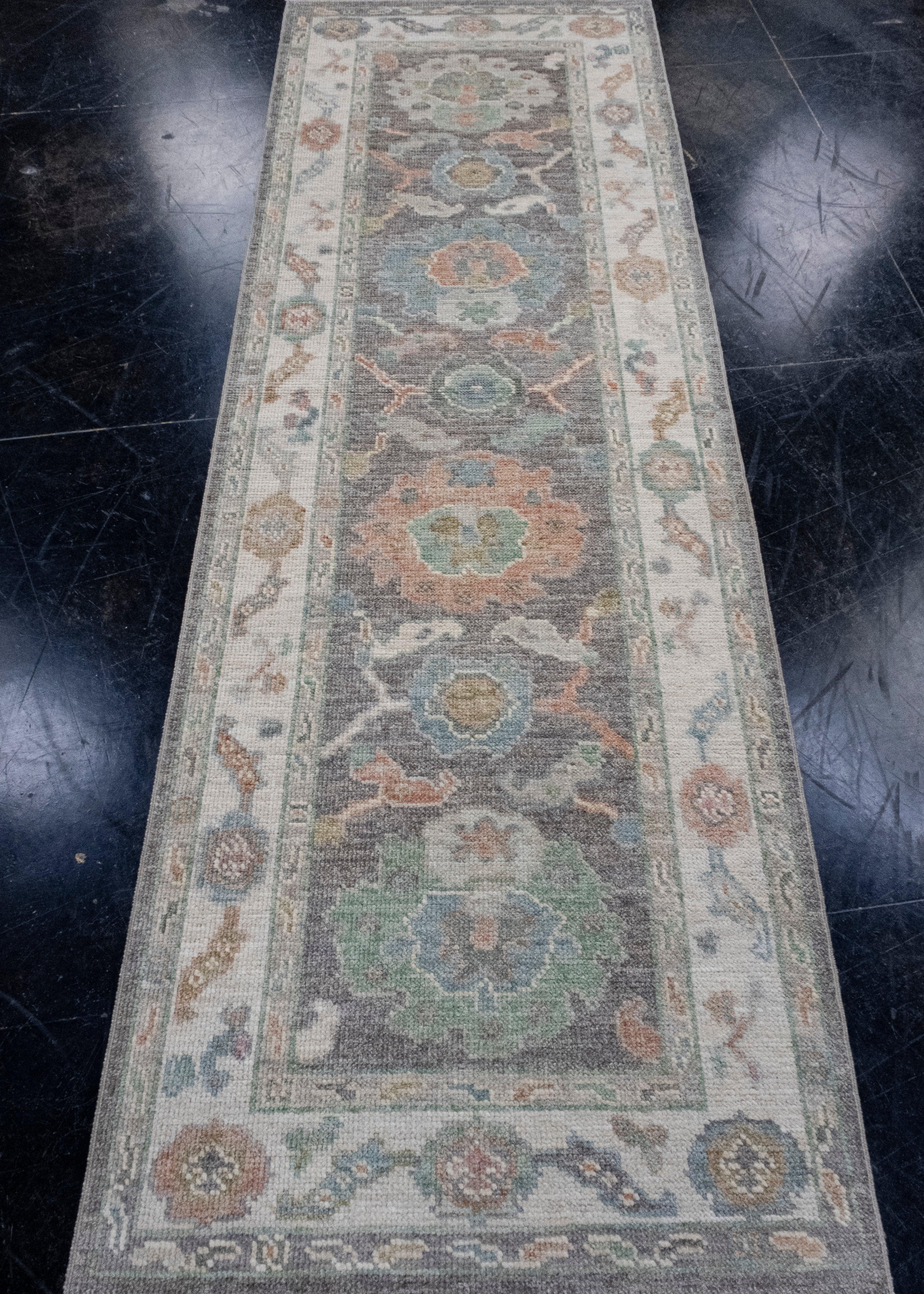 Turkish Oushak Runner Rug 2'9