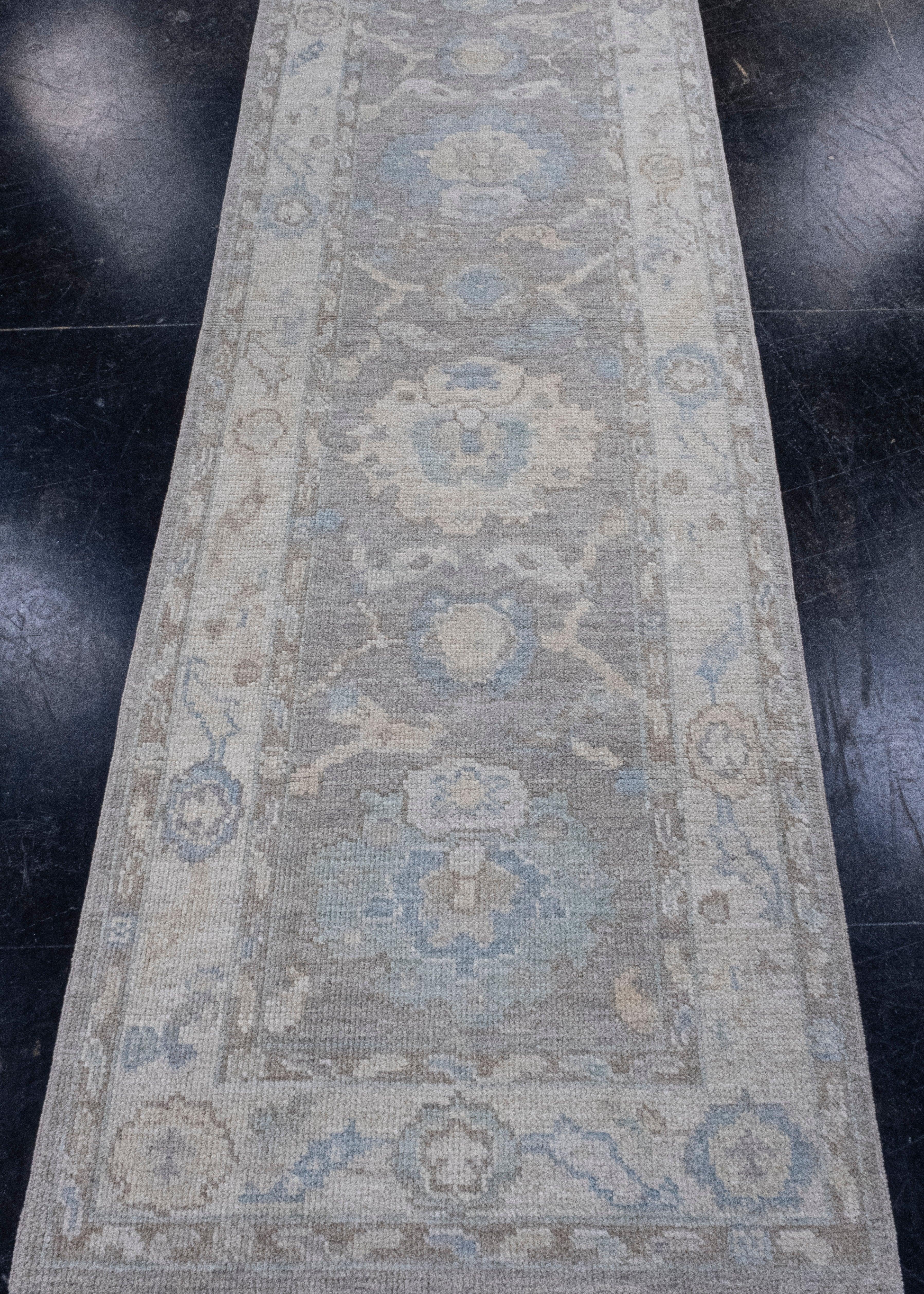 Turkish Oushak Runner Rug 2'9