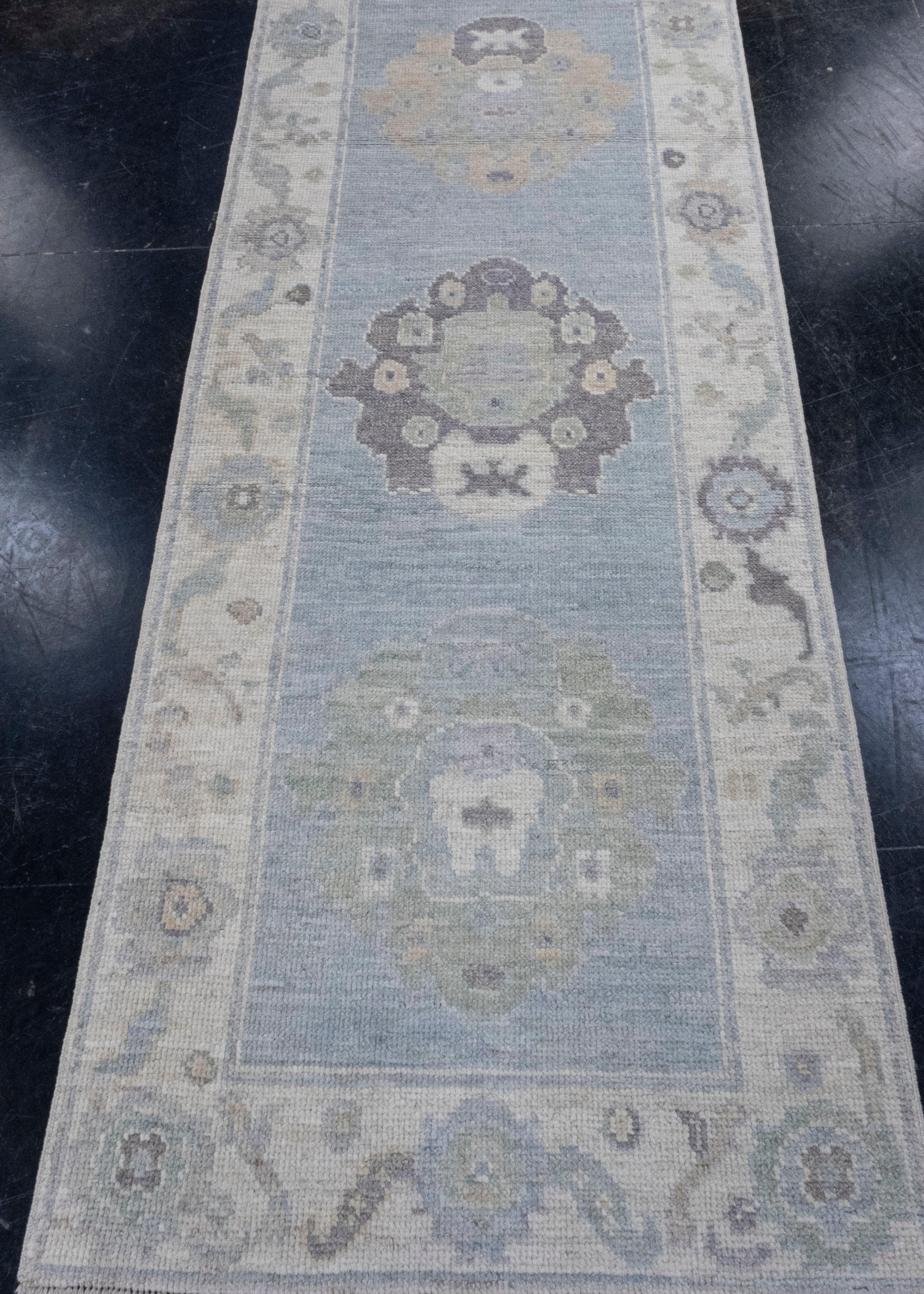 Turkish Oushak Runner Rug 2'9