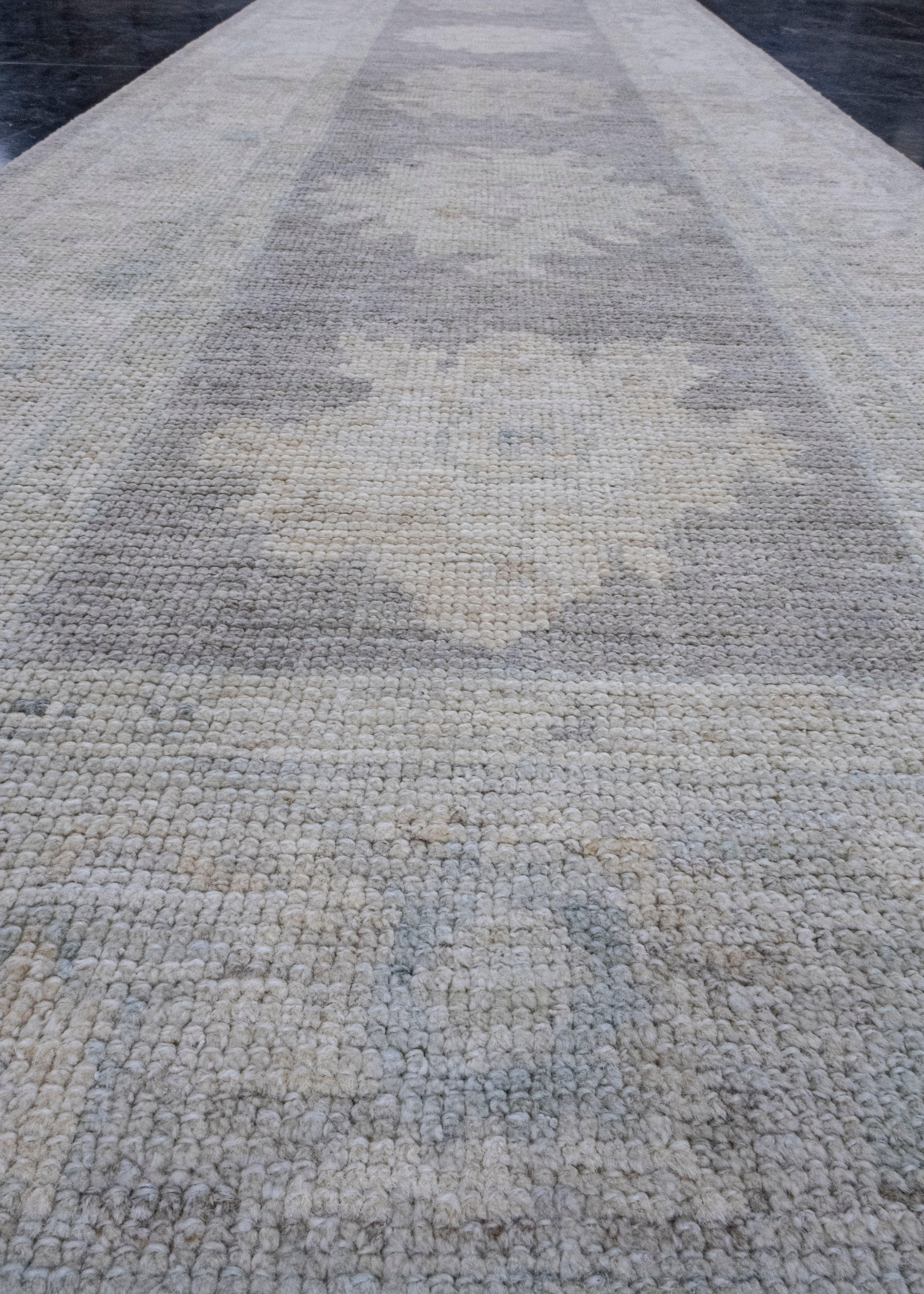 Turkish Oushak Runner Rug 2'9