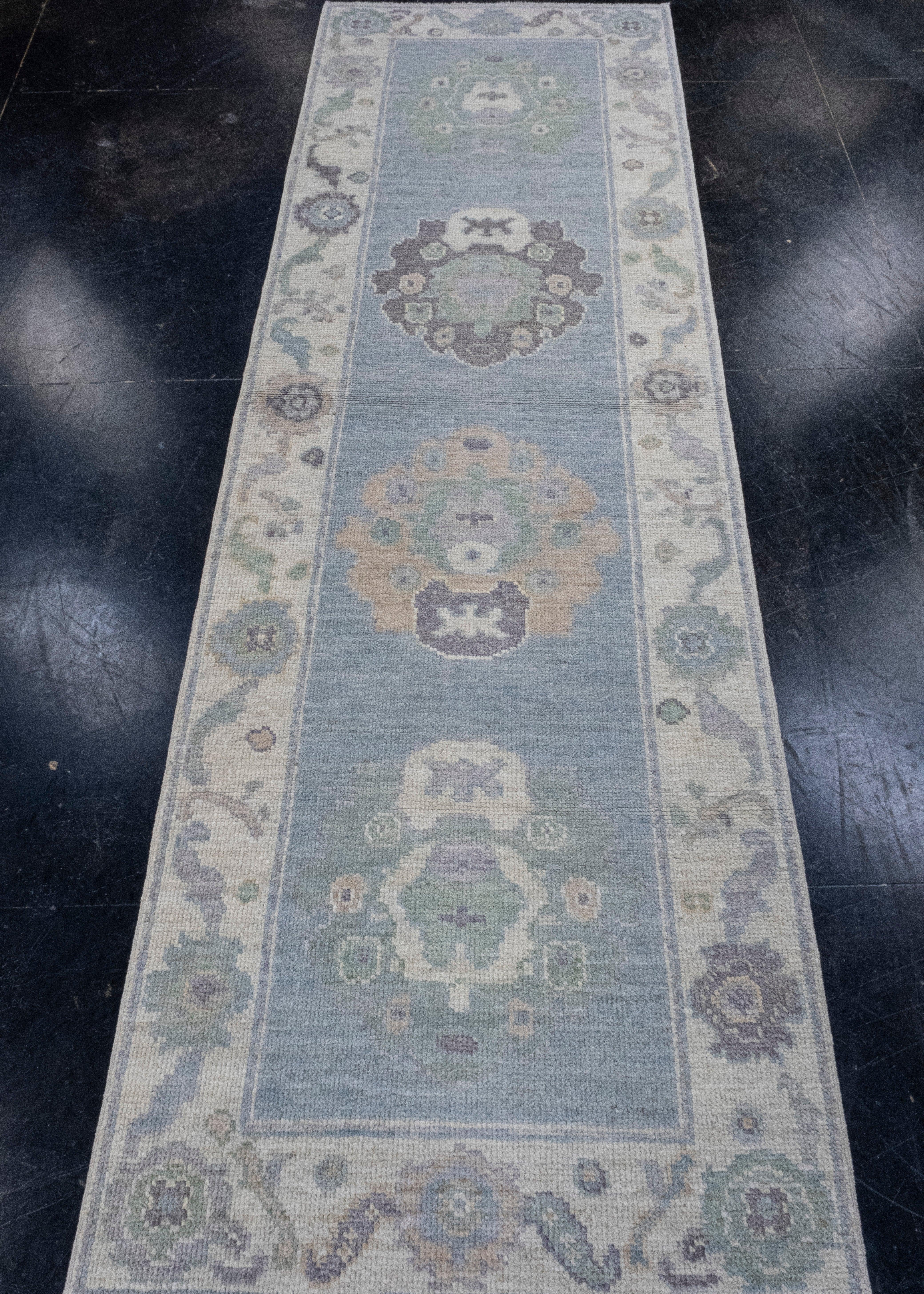 Turkish Oushak Runner Rug 2'9