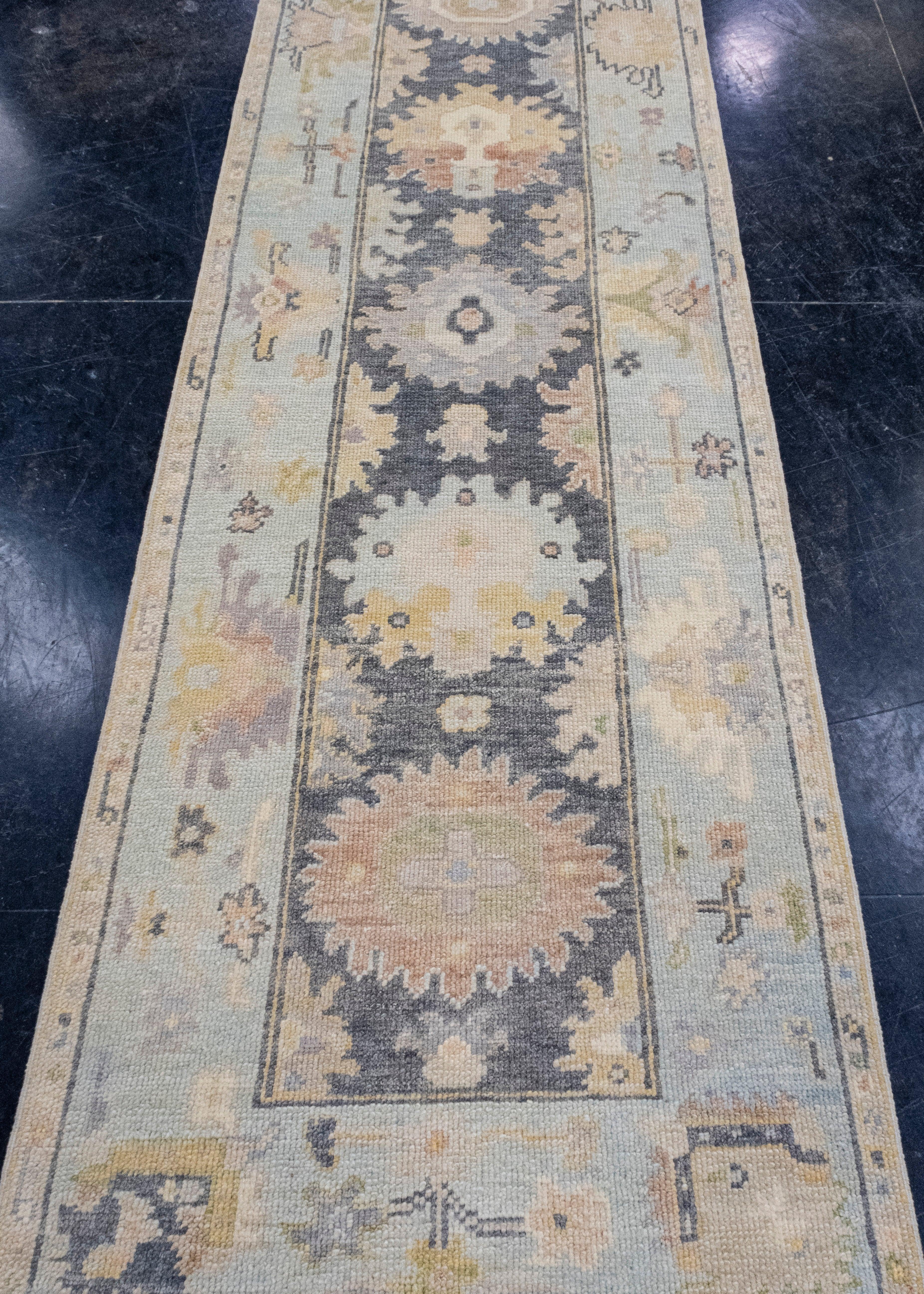 Turkish Oushak Runner Rug 2'9