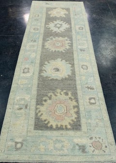 Alfombra turca de pasillo Oushak, 84 cm x 264 cm, n.º 17369