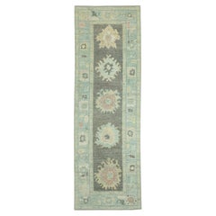 Alfombra turca de pasillo Oushak, 84 cm x 264 cm, n.º 17369