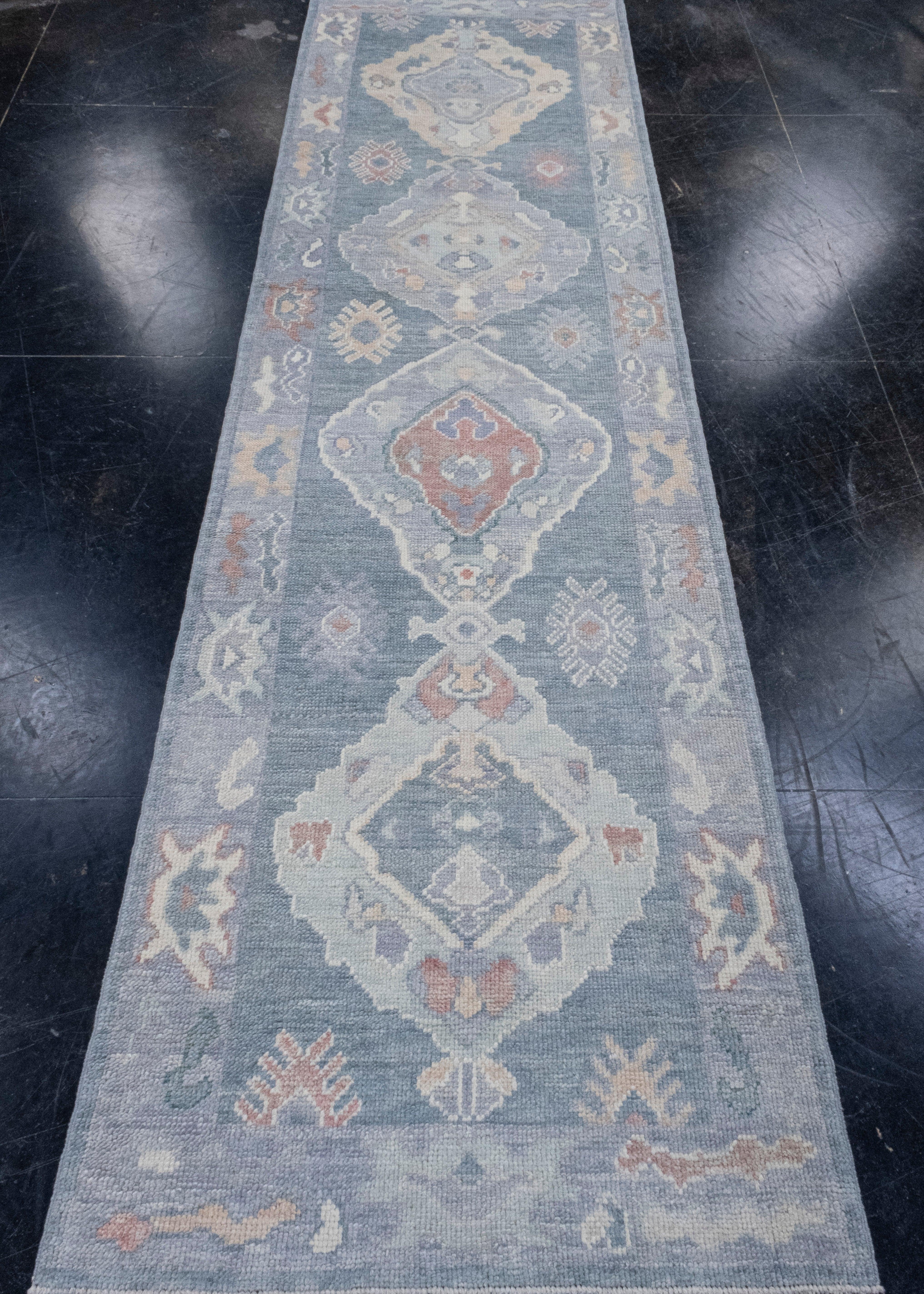 Turkish Oushak Runner Rug 2'9