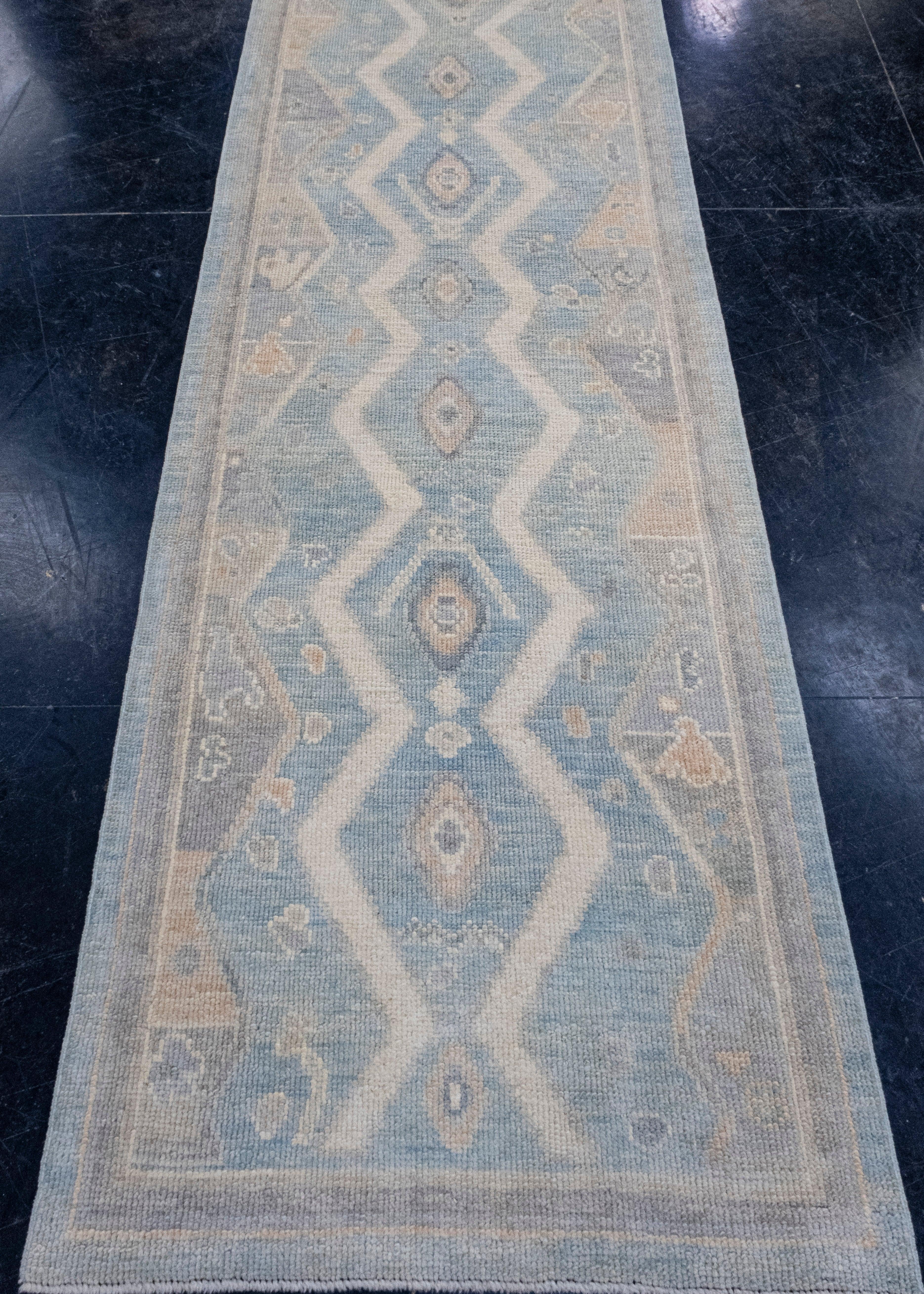 Turkish Oushak Runner Rug 2'9