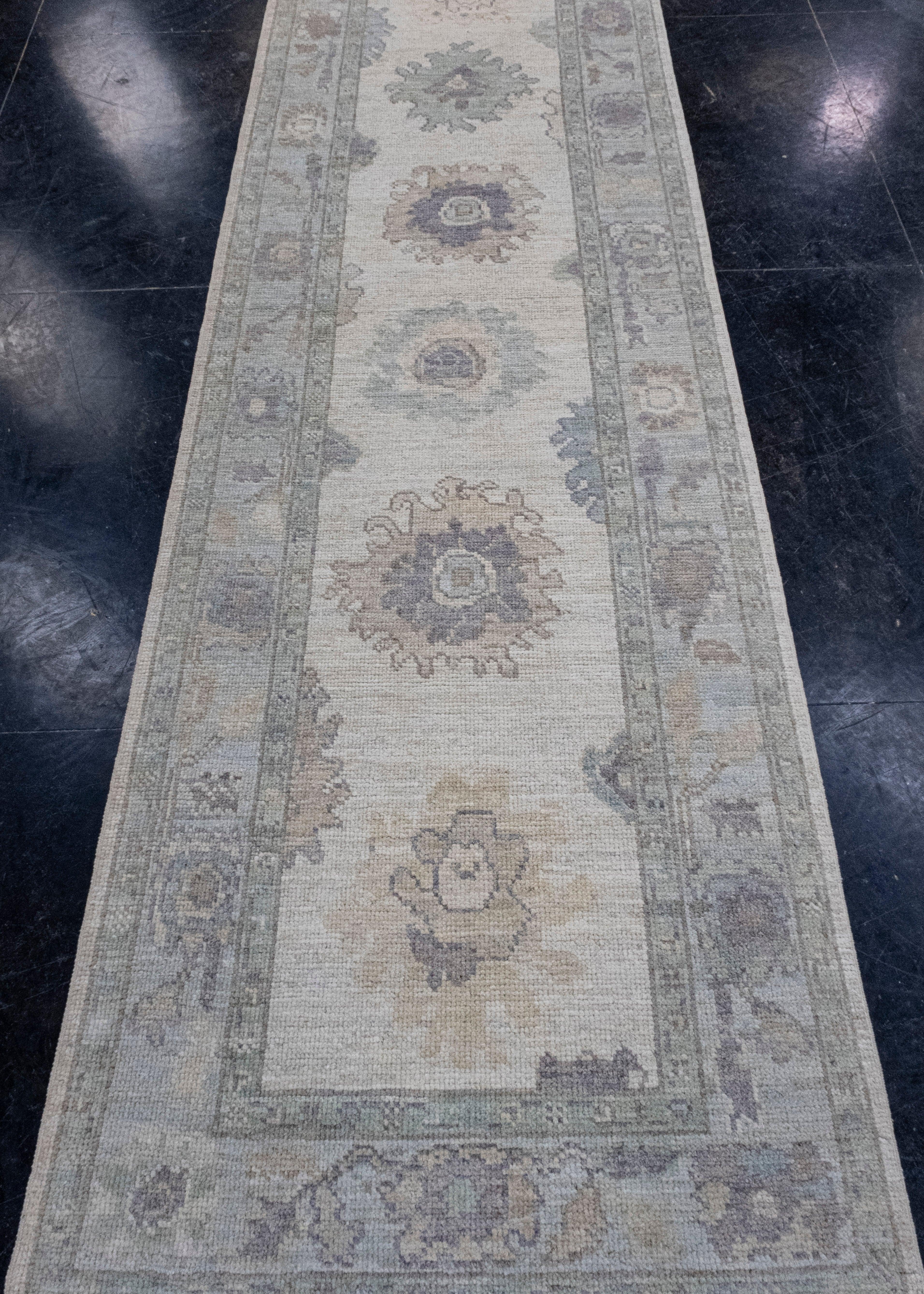 Turkish Oushak Runner Rug 3' x 10'1