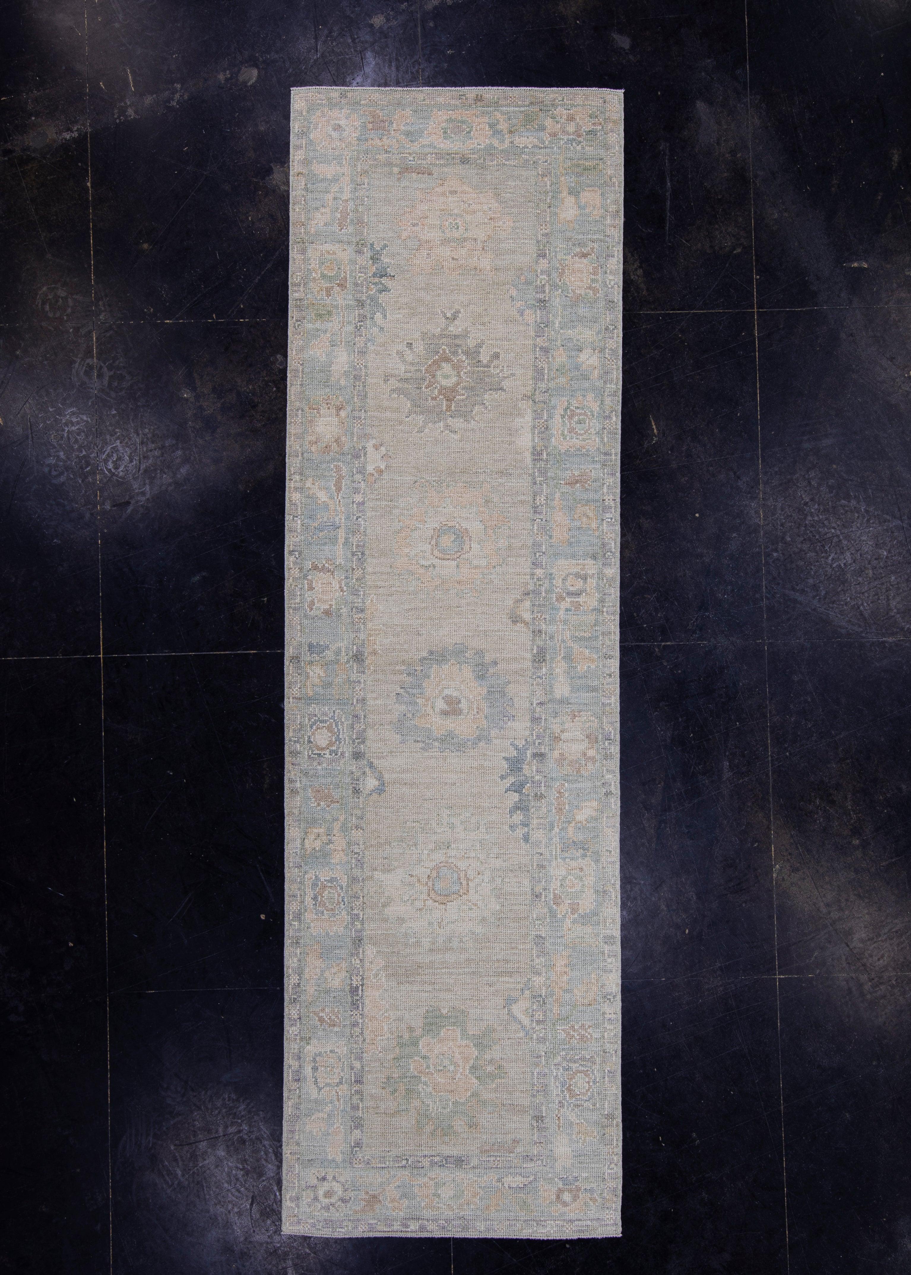 Turkish Oushak Runner Rug 3' x 10'3