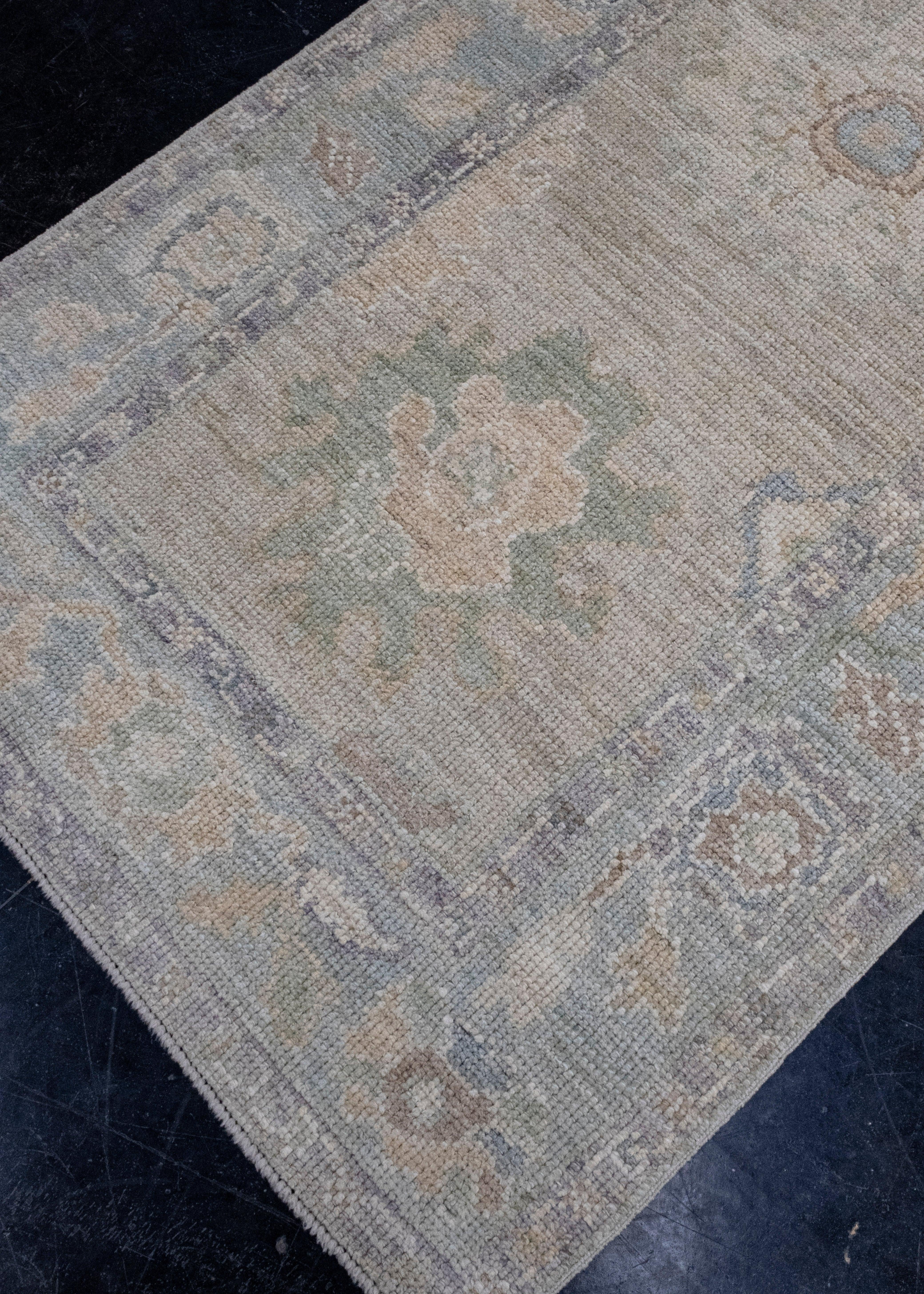Turkish Oushak Runner Rug 3' x 10'3