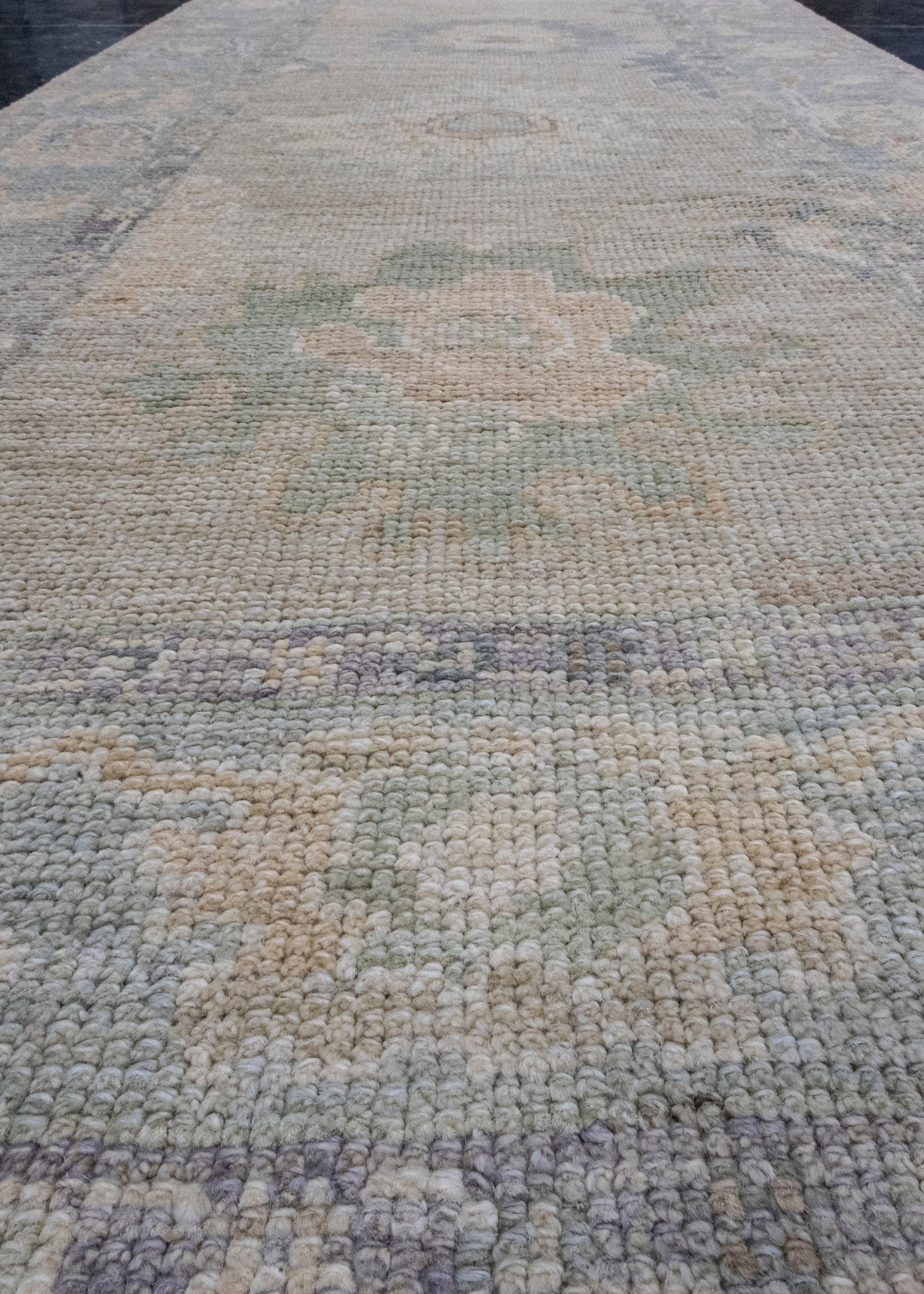 Turkish Oushak Runner Rug 3' x 10'3