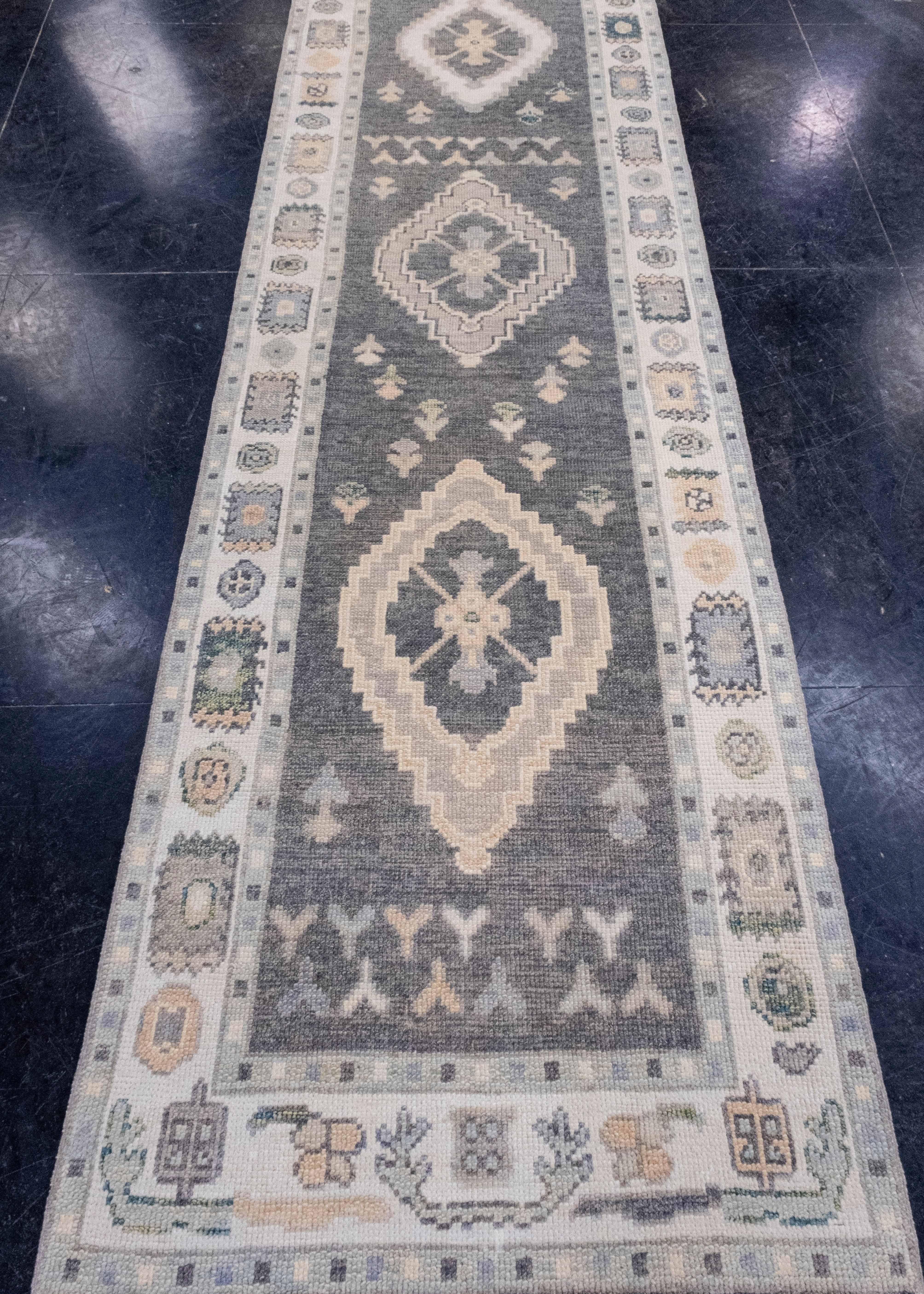 Turkish Oushak Runner Rug 3' x 10'3