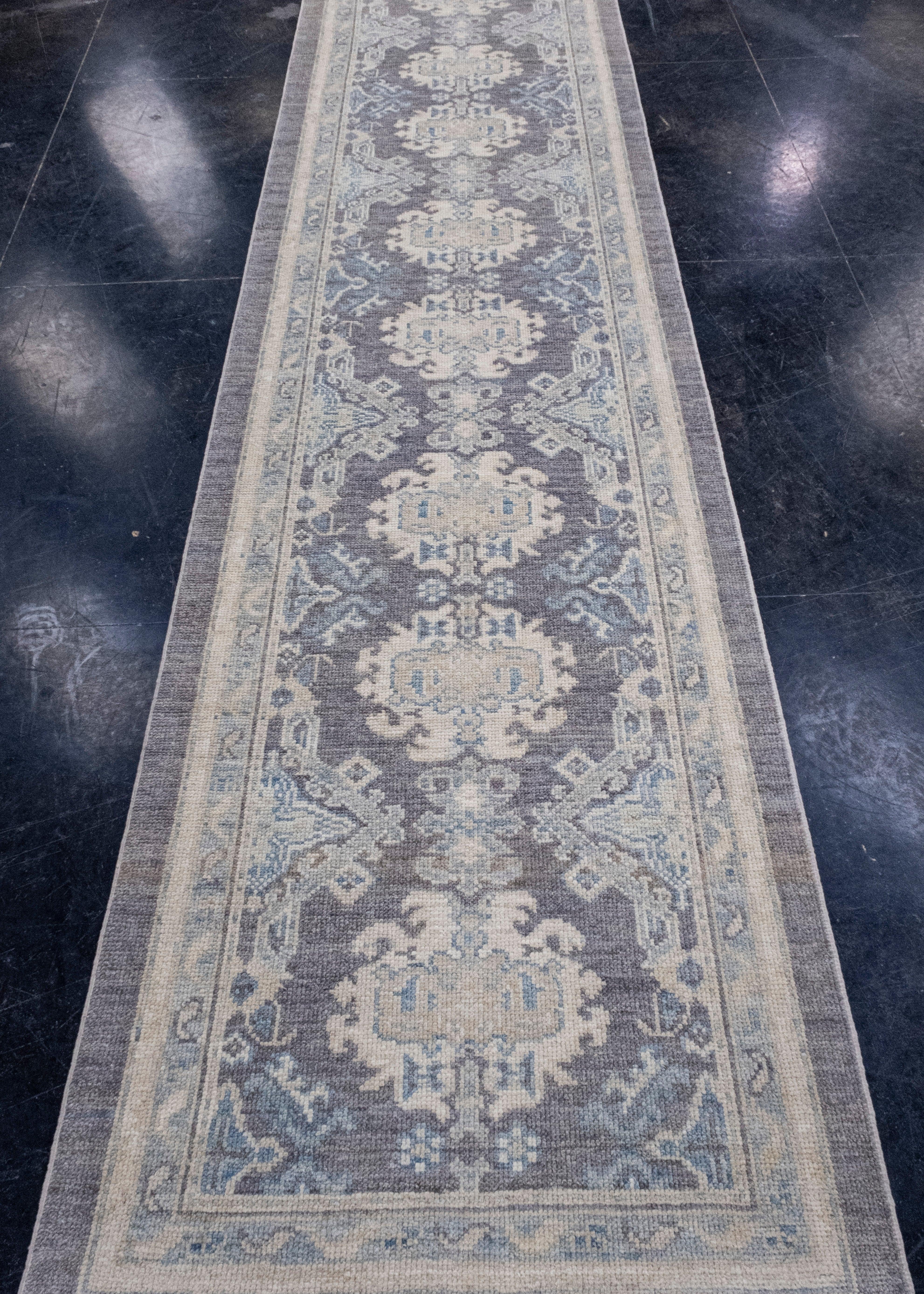 Turkish Oushak Runner Rug 3' x 11'11