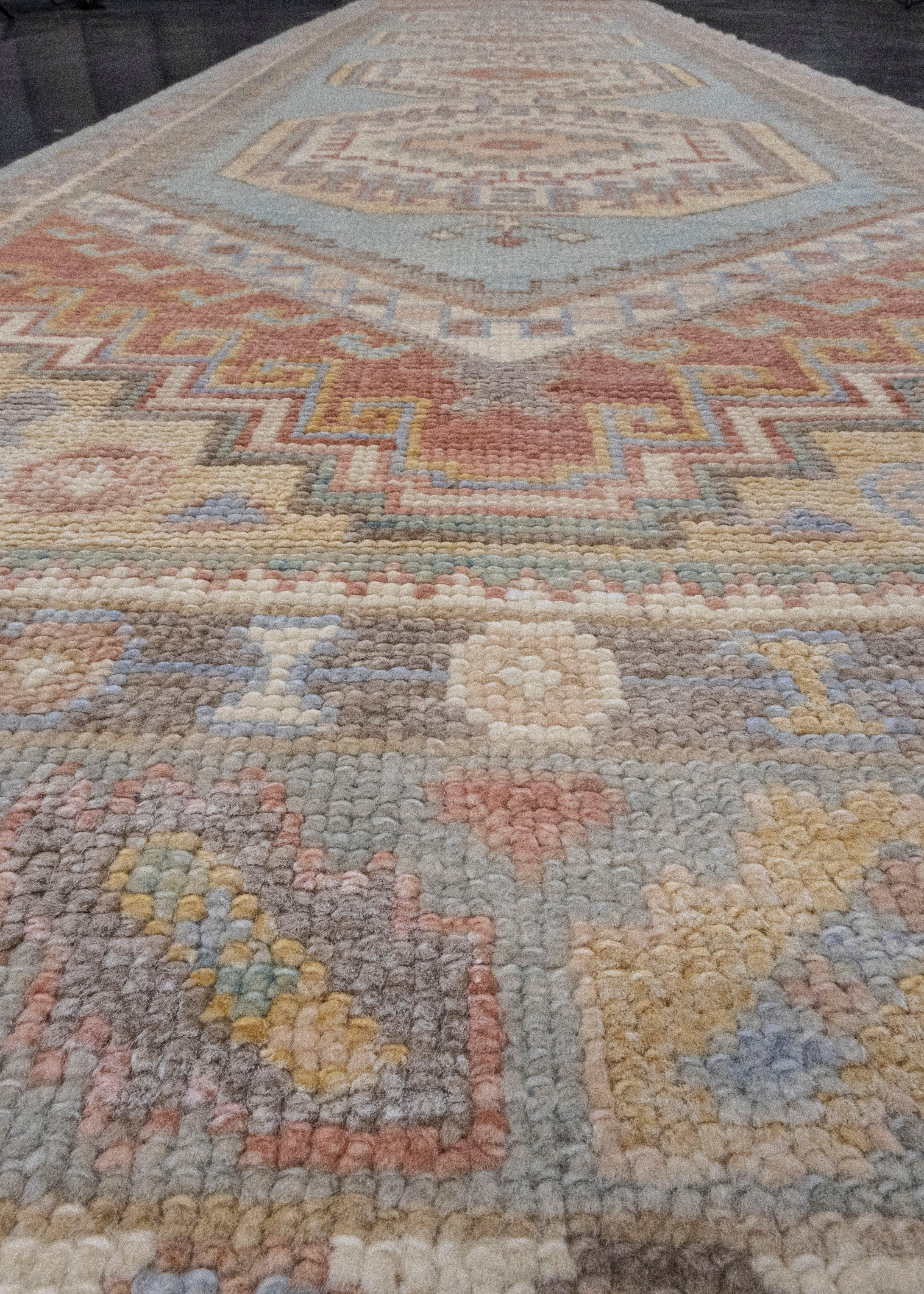 Lana Tappeto Oushak Runner turco 3' x 12'8