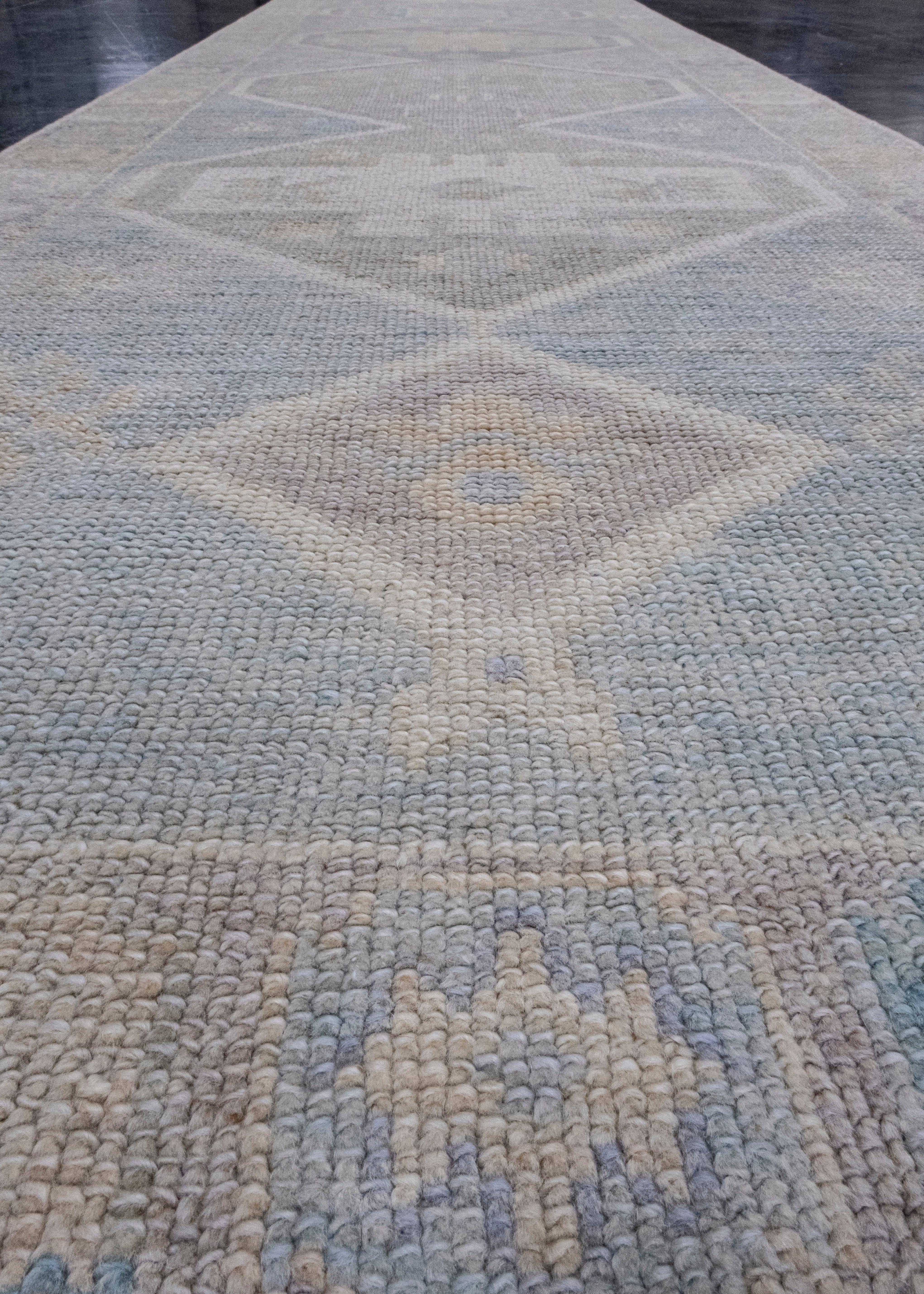 Turkish Oushak Runner Rug 3' x 16'2