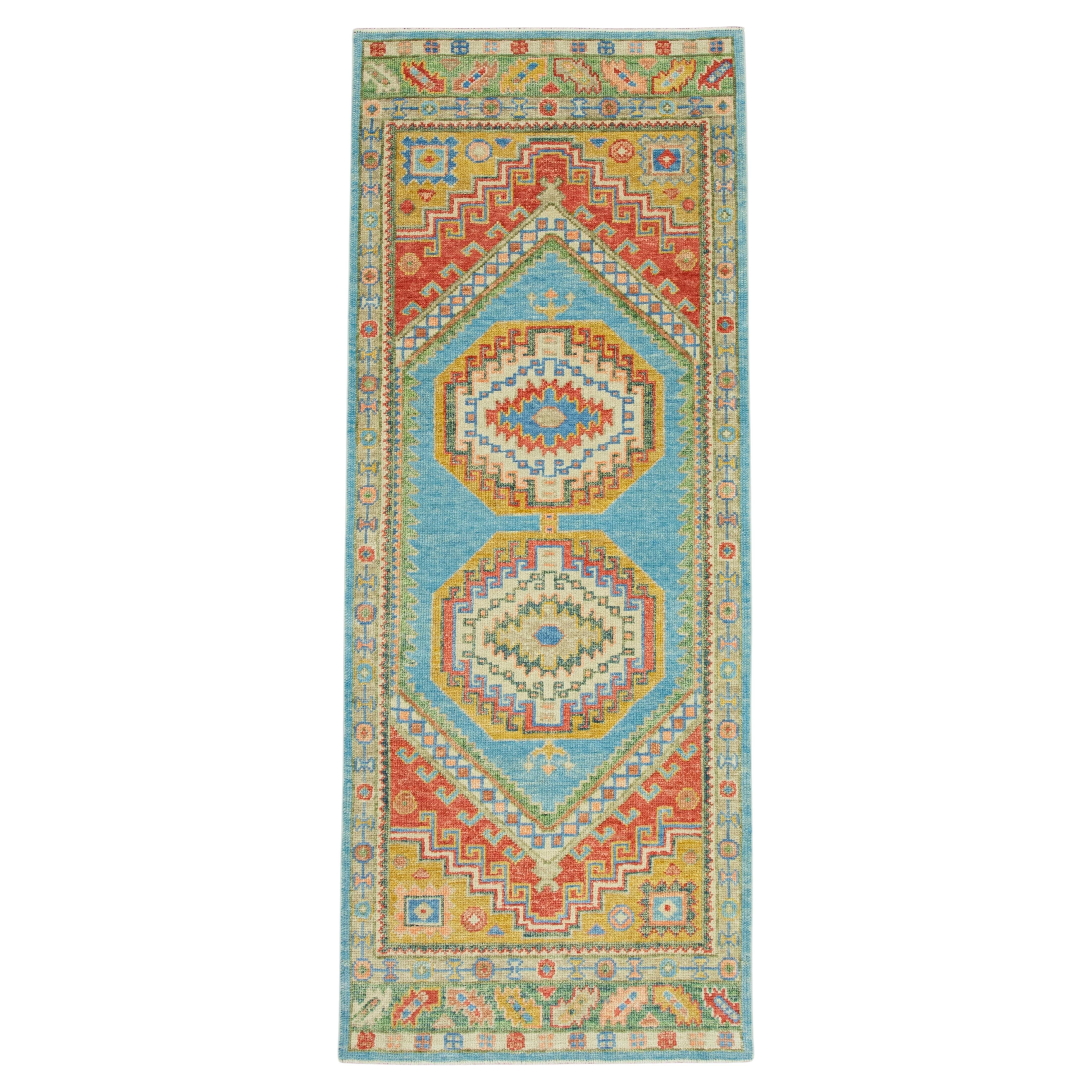 Tappeto turco Oushak da corridoio 91 cm x 235 cm #17002