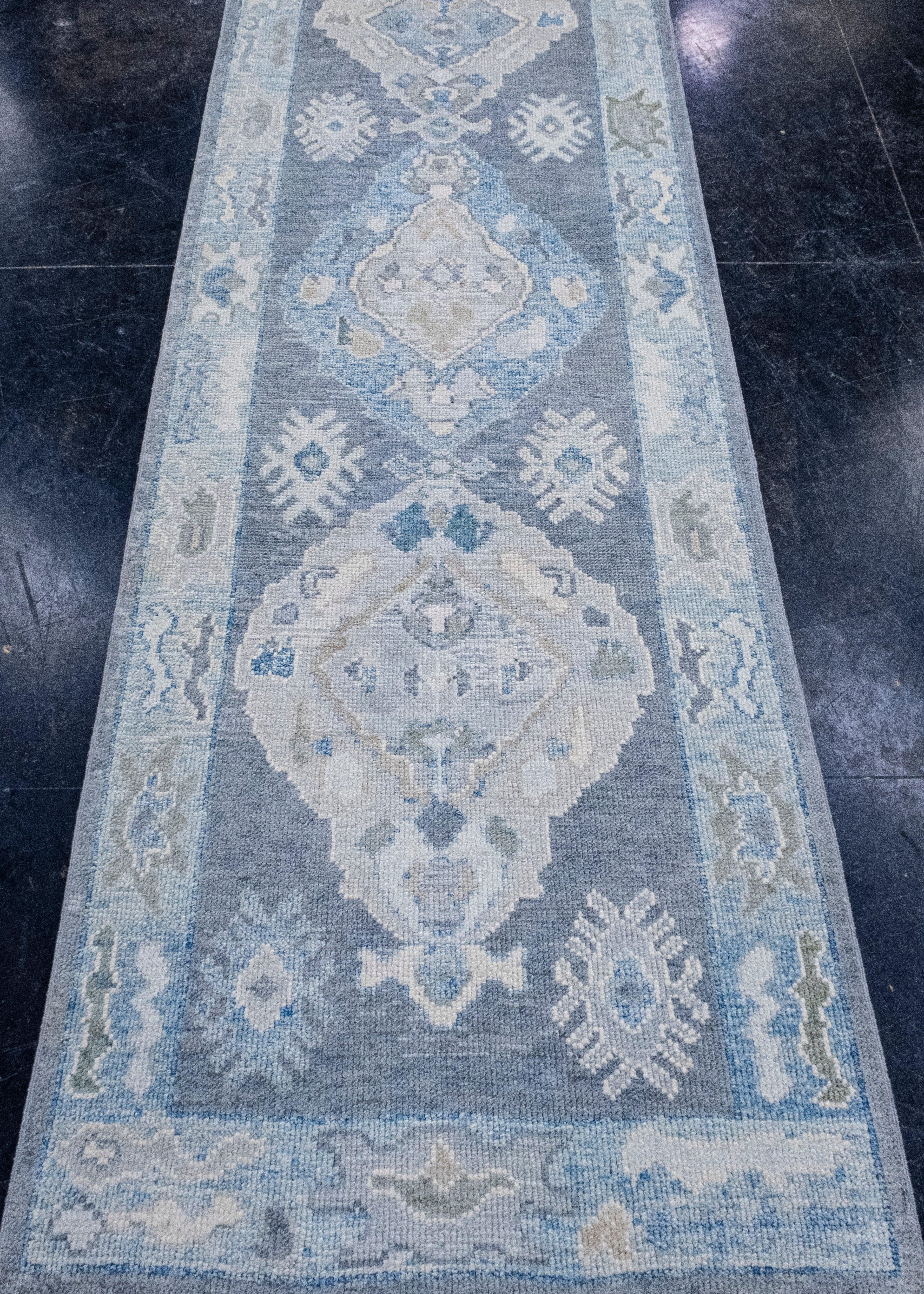 Turkish Oushak Runner Rug 3' x 8'11