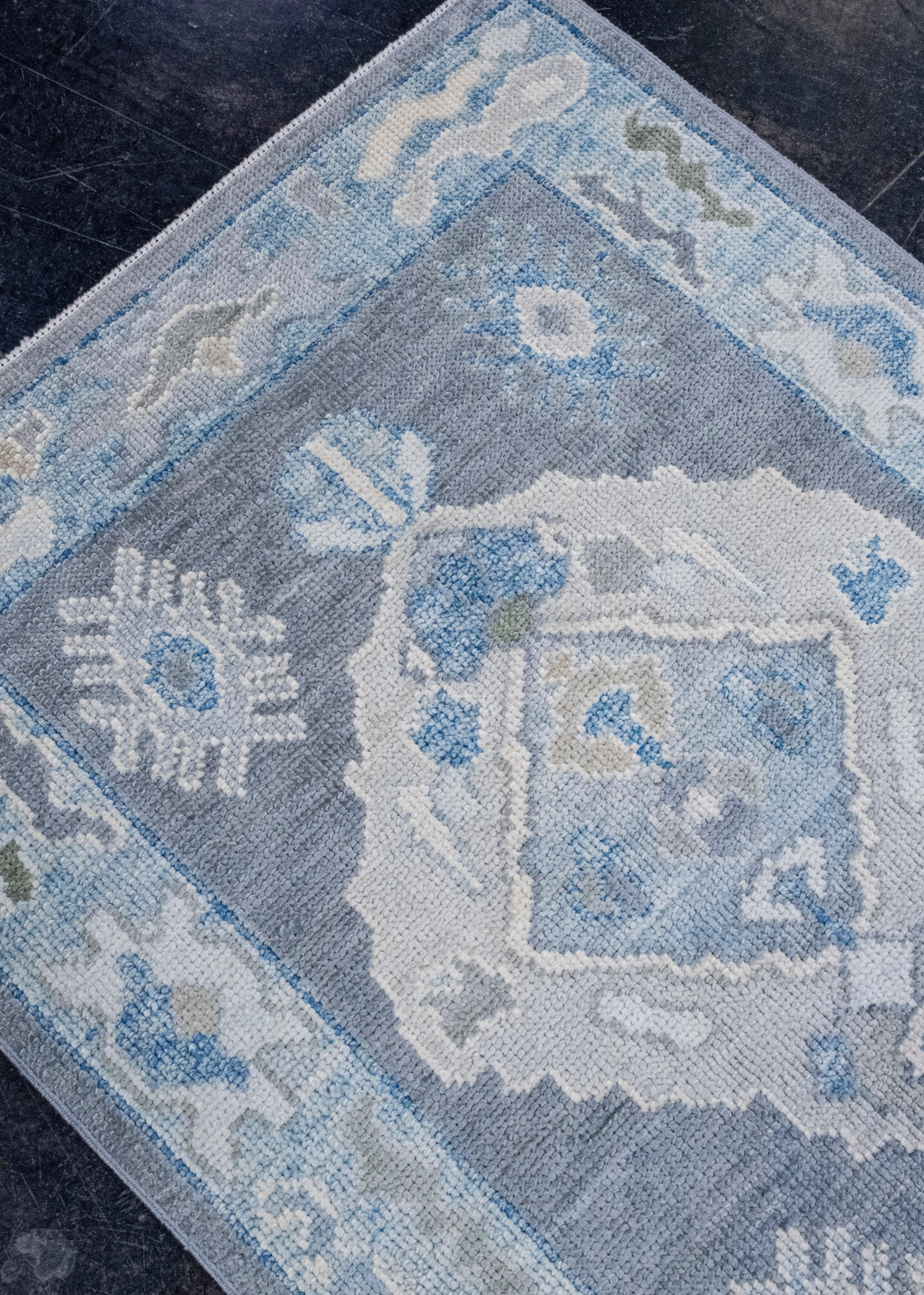 Contemporary Turkish Oushak Runner Rug 3' x 8'11