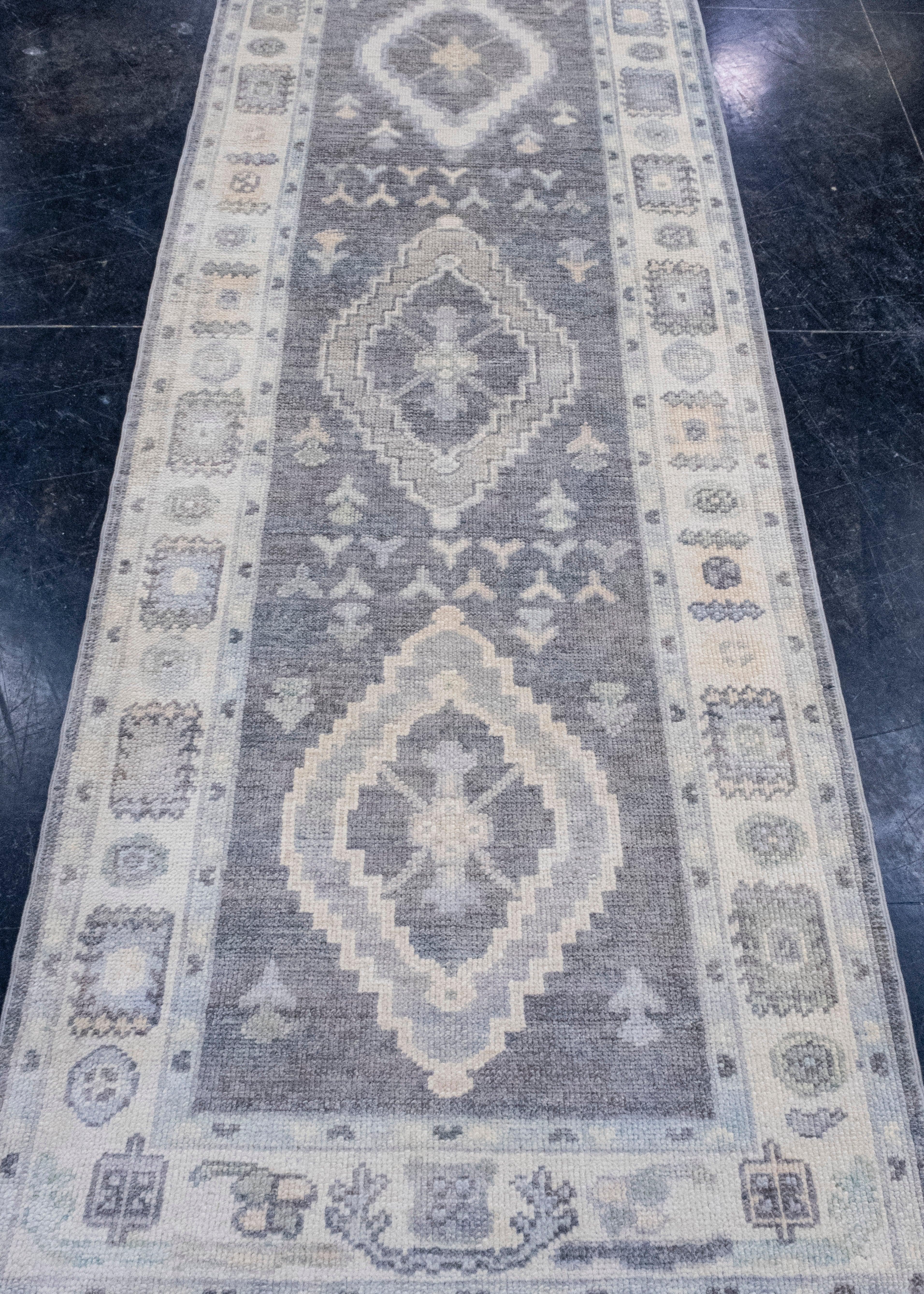 Turkish Oushak Runner Rug 3' x 8'3