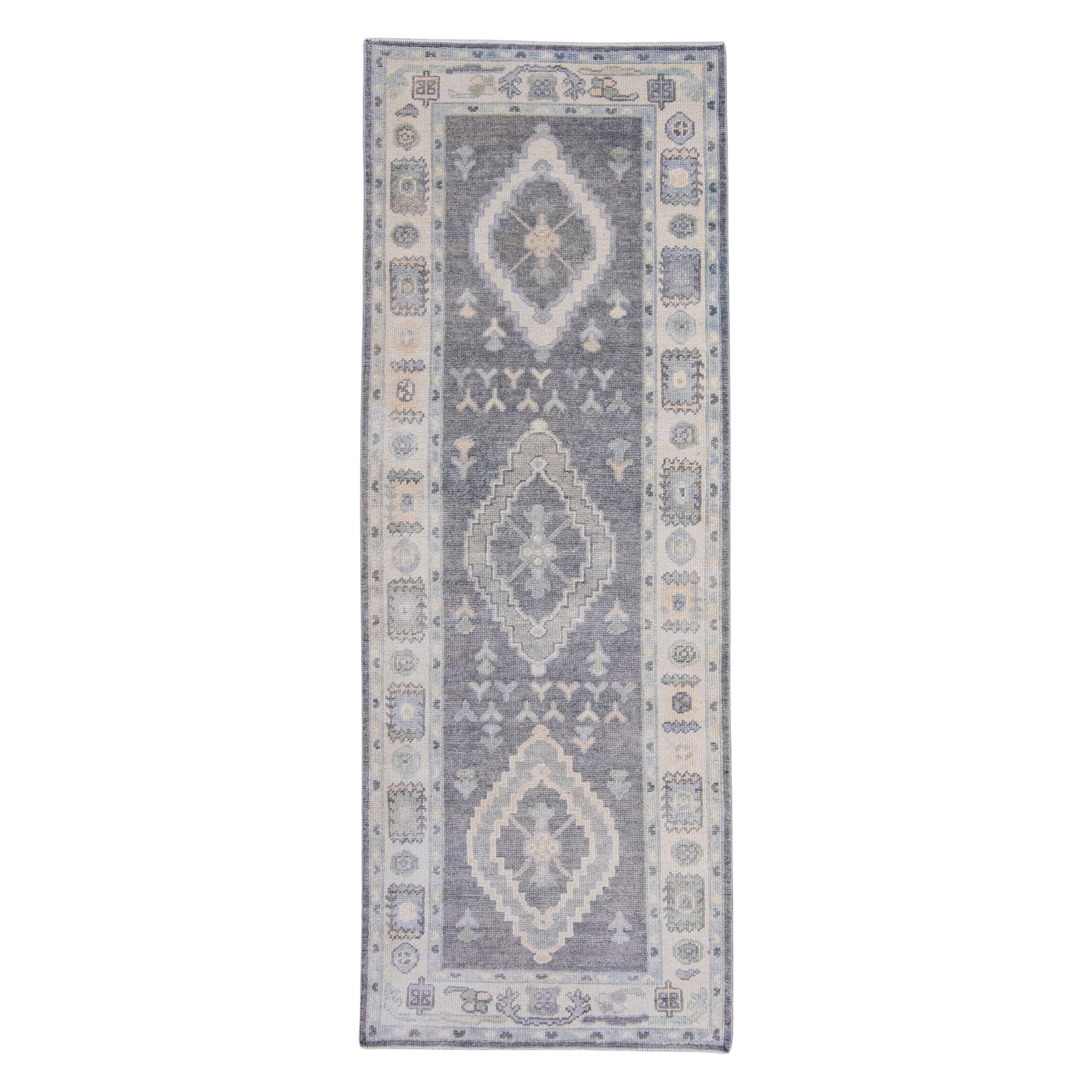 Tappeto Oushak Runner turco 3' x 8'3" #16583 in vendita