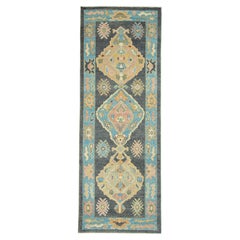 Alfombra turca de pasillo Oushak, 91 cm x 259 cm, n.º 17186