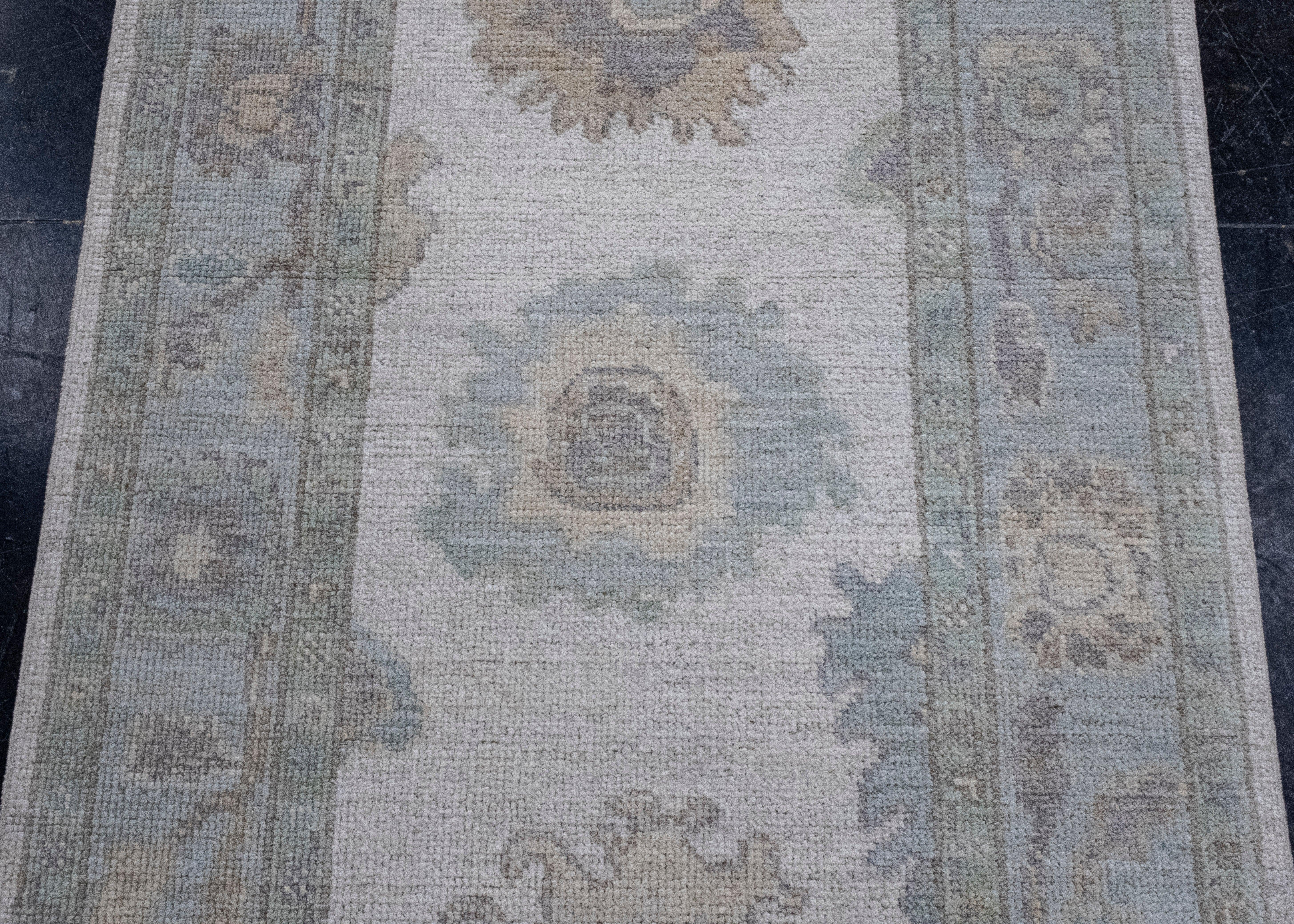 Contemporary Turkish Oushak Runner Rug 3'1