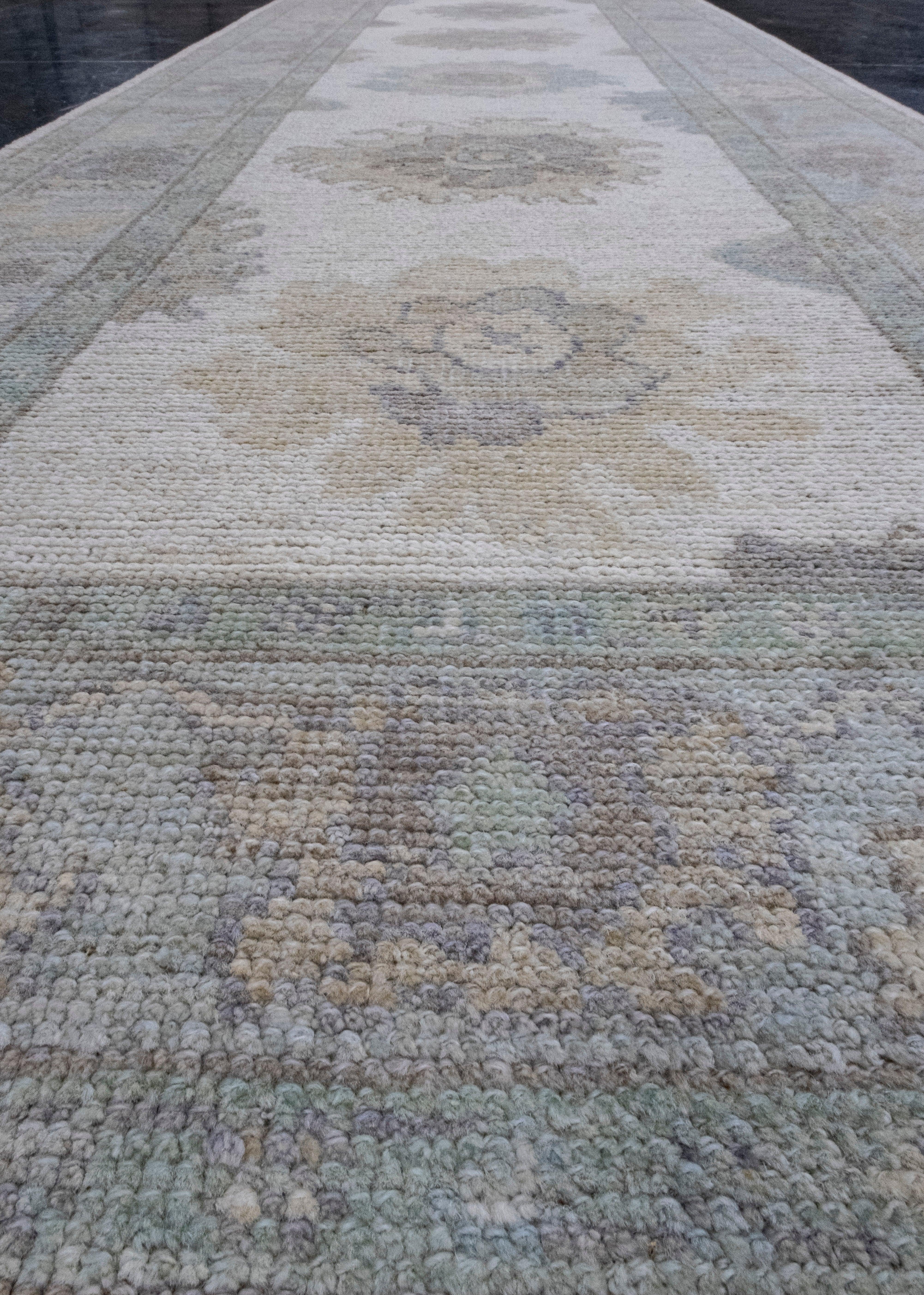 Turkish Oushak Runner Rug 3'1