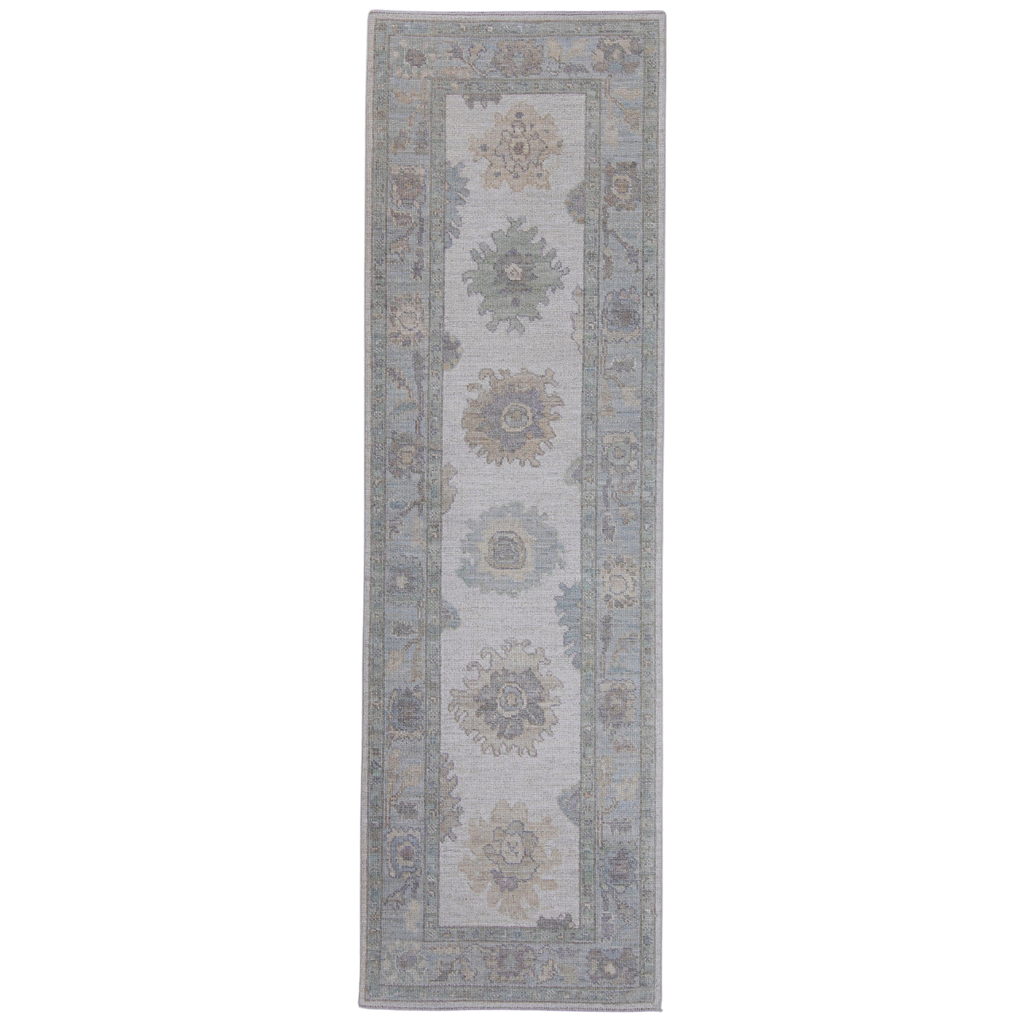 Tapis de couloir turc Oushak 3'1" x 10'1" n° 16280