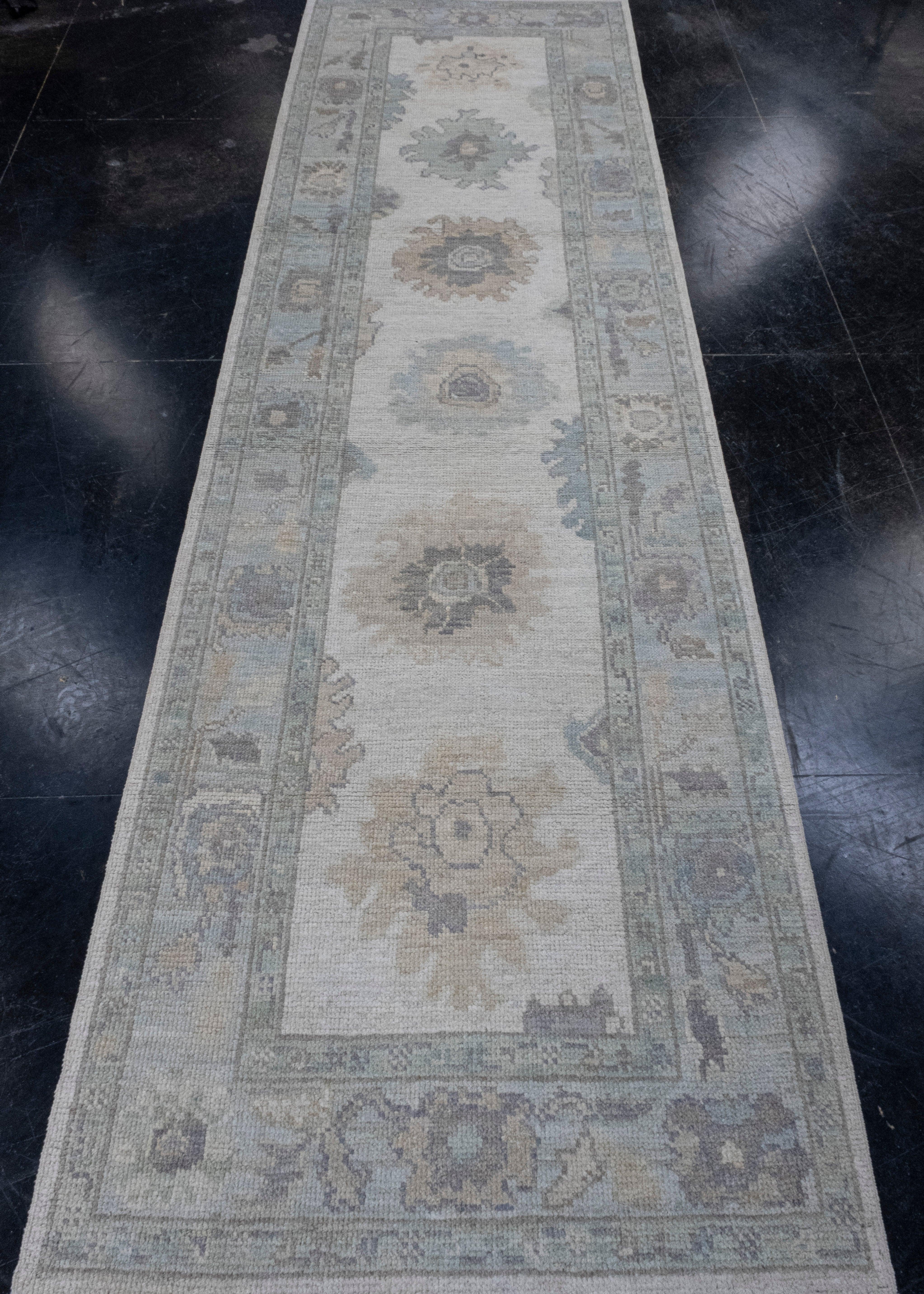 Turkish Oushak Runner Rug 3'1