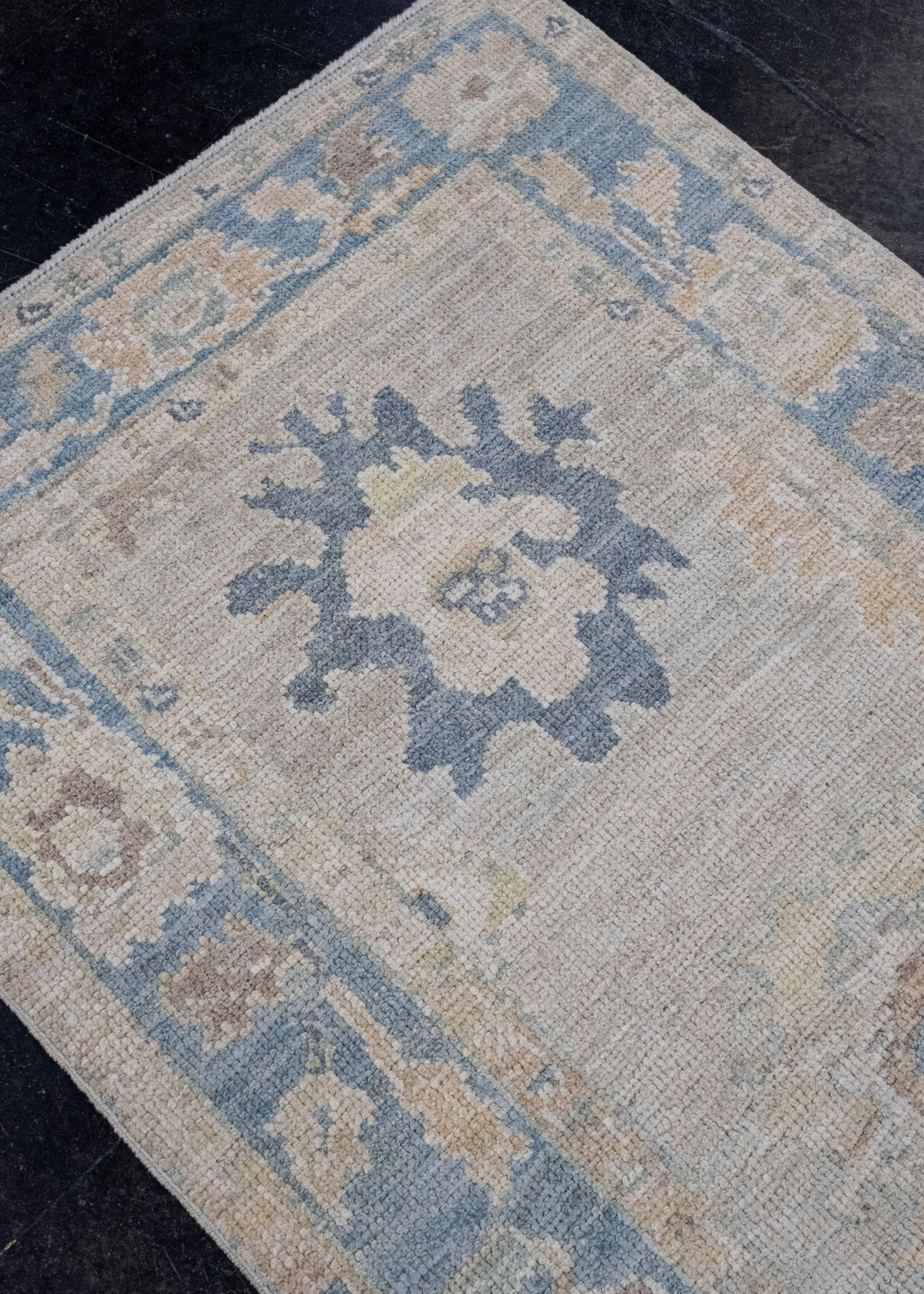 Tappeto Oushak Runner turco 3'1