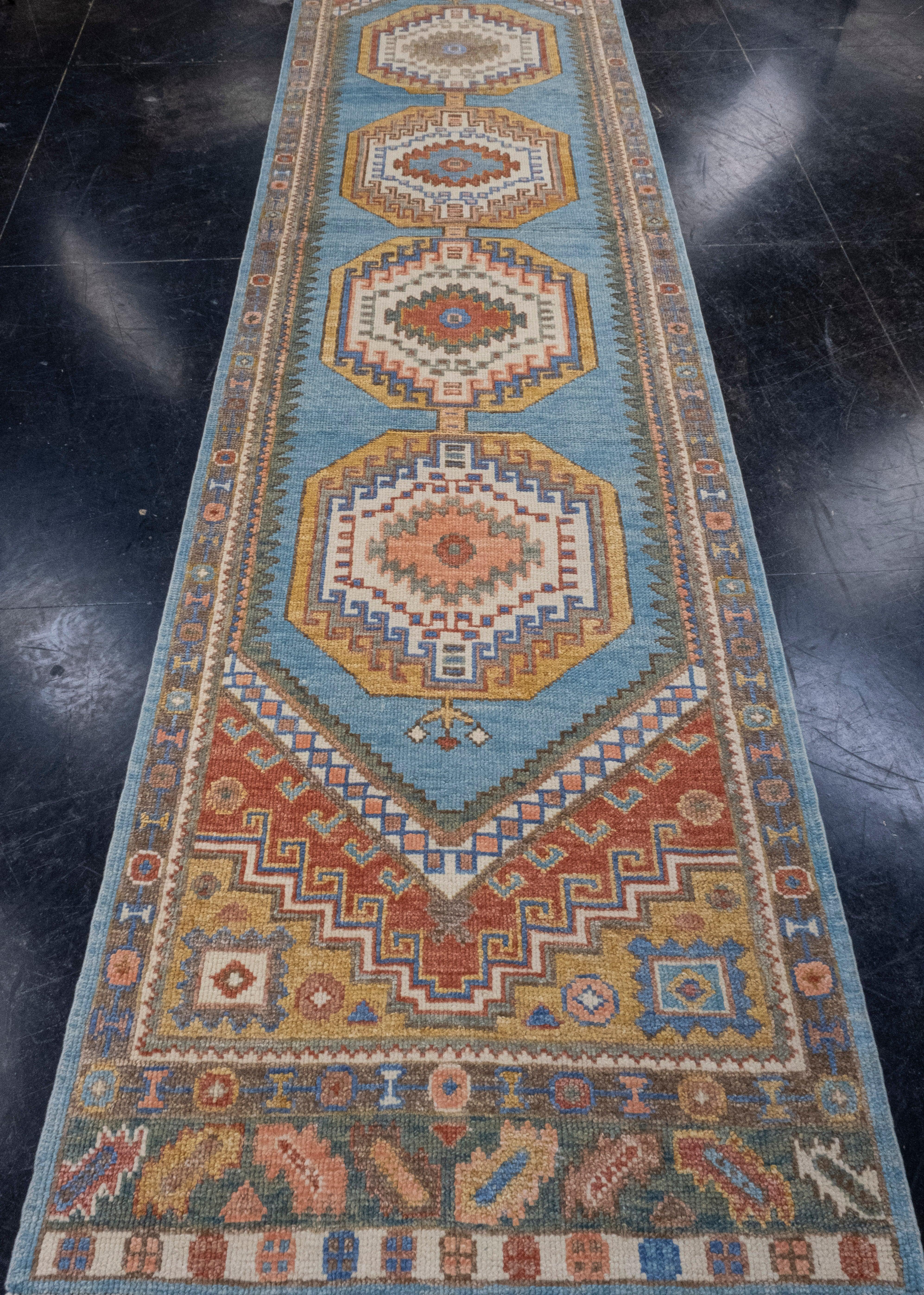 Turkish Oushak Runner Rug 3'1