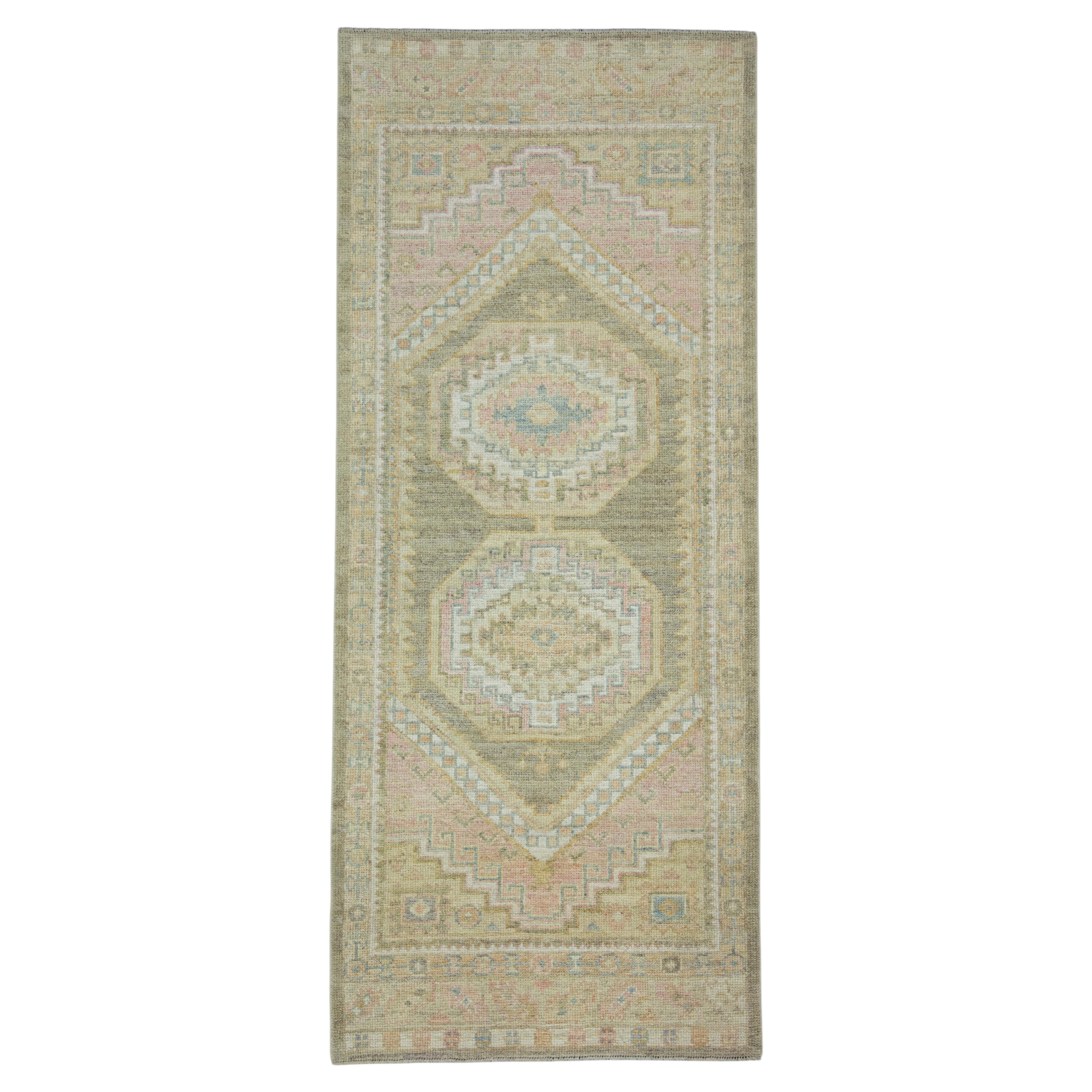 Tappeto turco Oushak da corridoio 94 cm x 229 cm #17500 in vendita