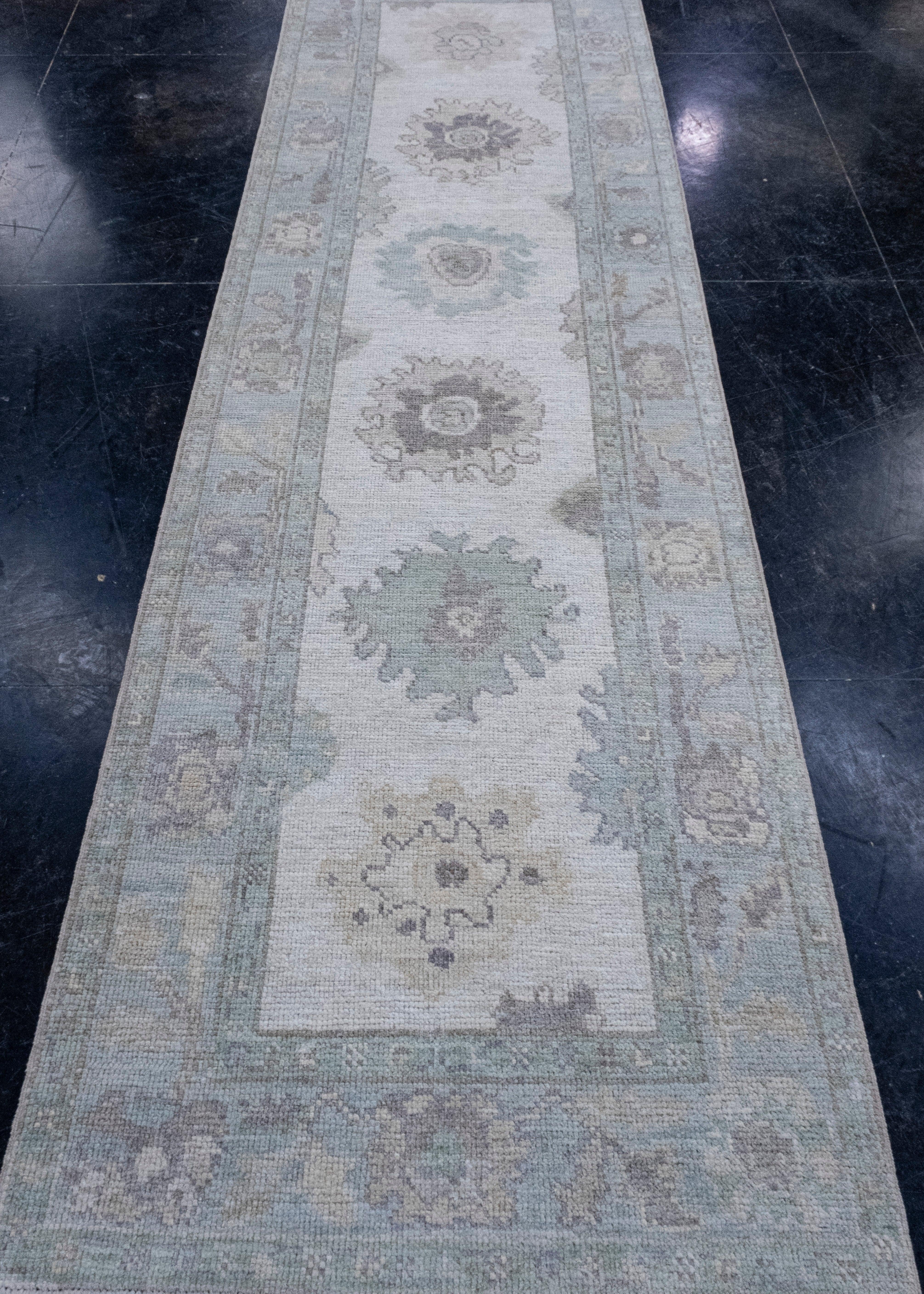Turkish Oushak Runner Rug 3'1