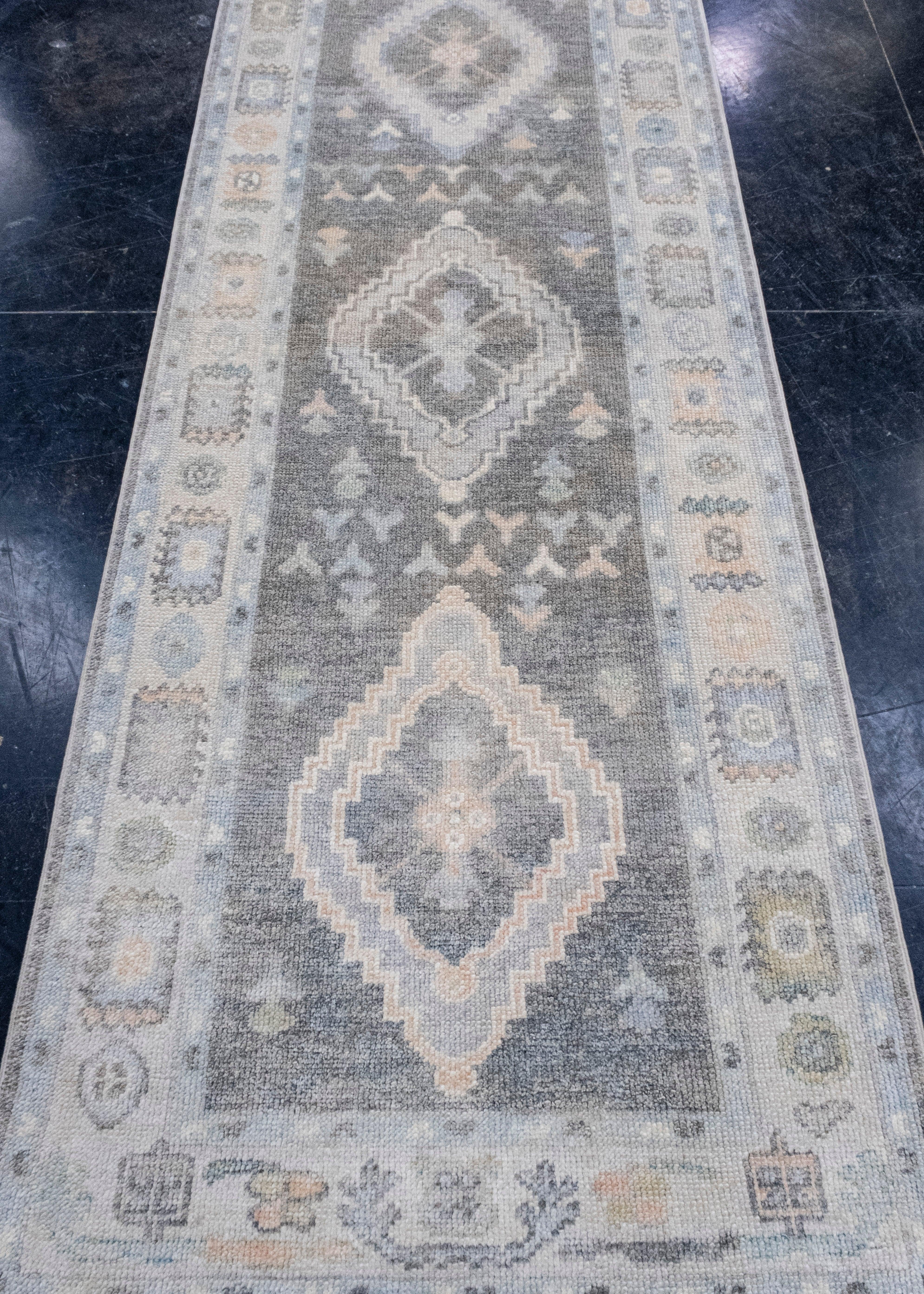 Turkish Oushak Runner Rug 3'2