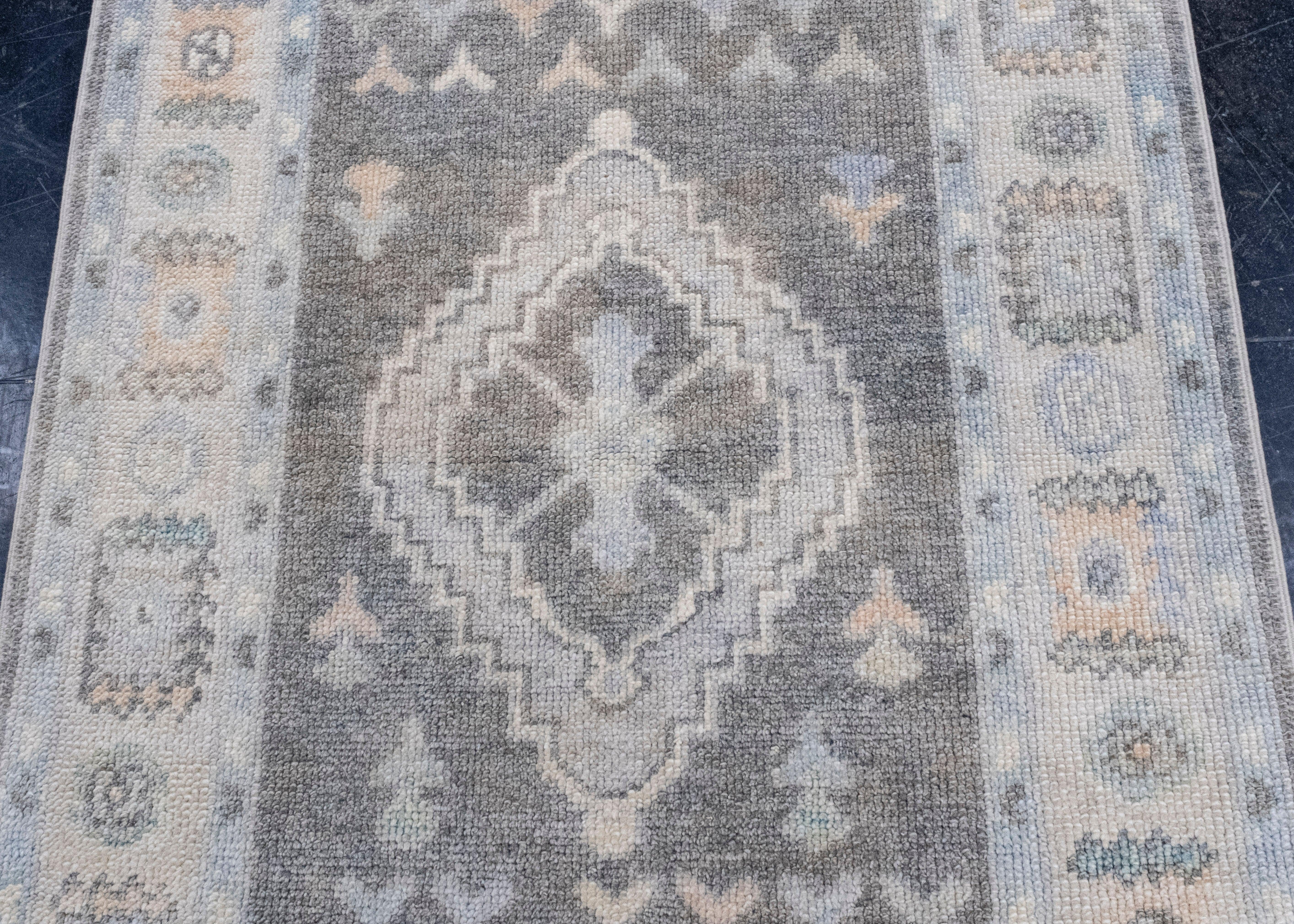 XXI secolo e contemporaneo Tappeto Oushak Runner turco 3'2