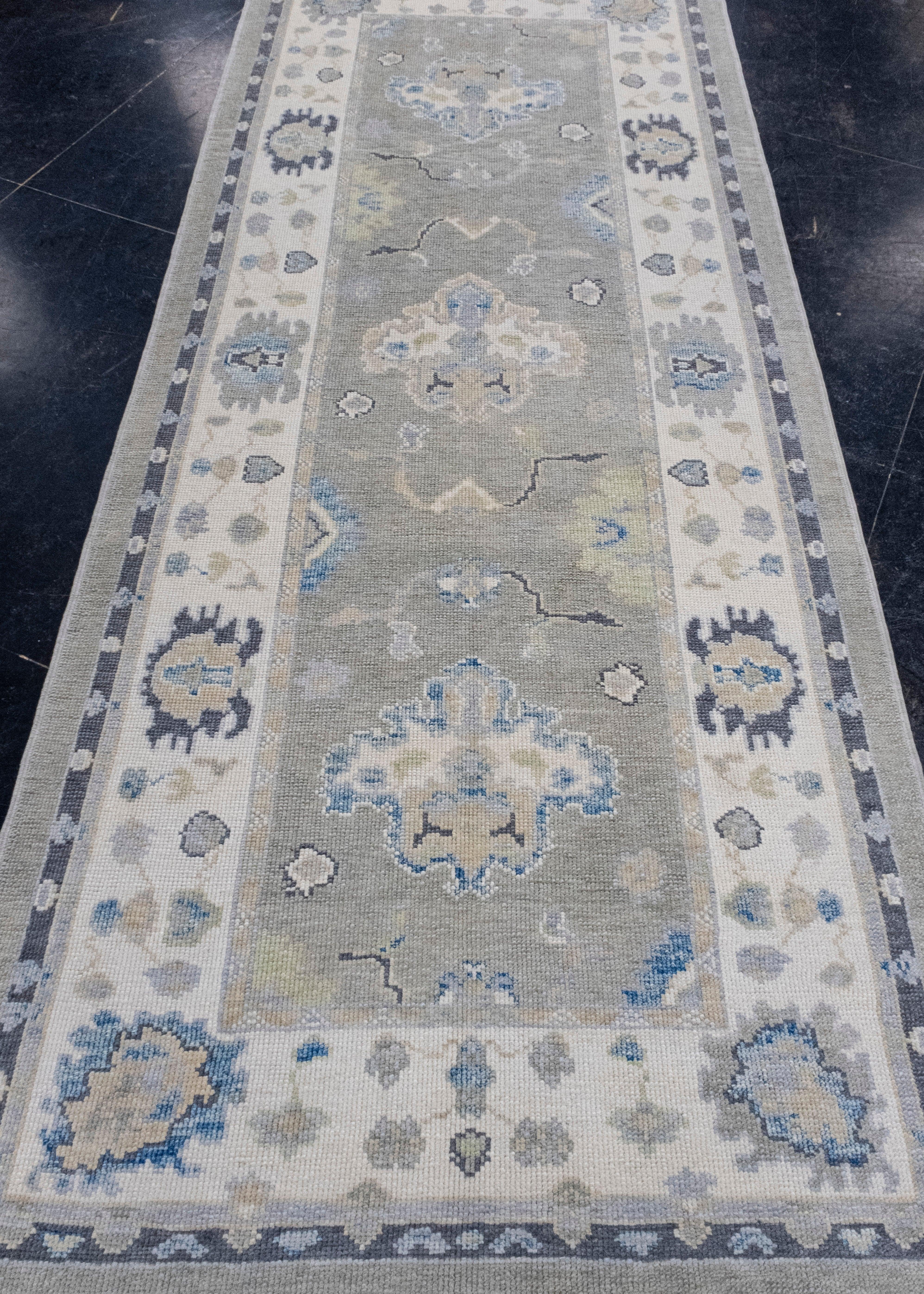 Turkish Oushak Runner Rug 4' x 9'8