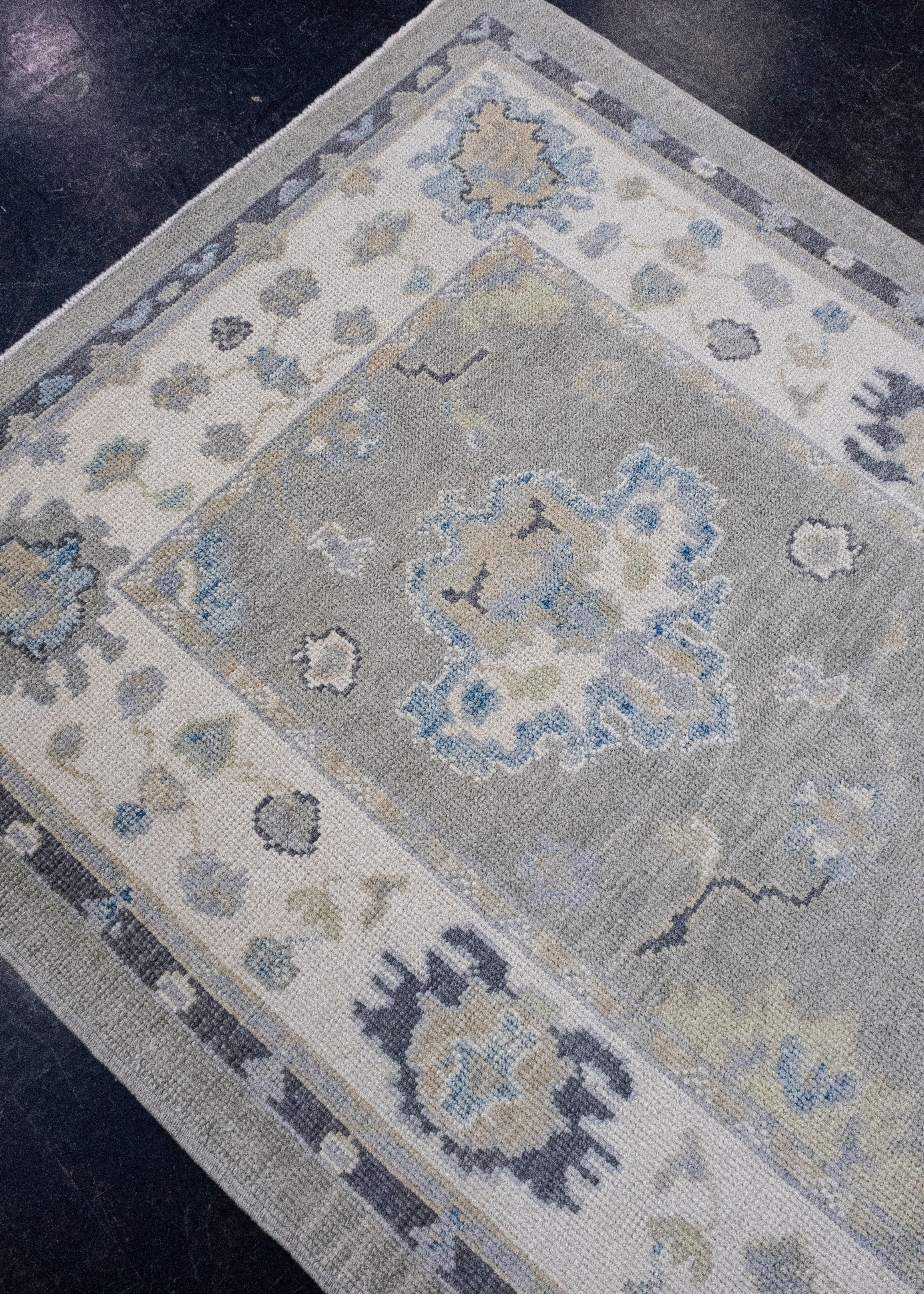 Contemporary Turkish Oushak Runner Rug 4' x 9'8