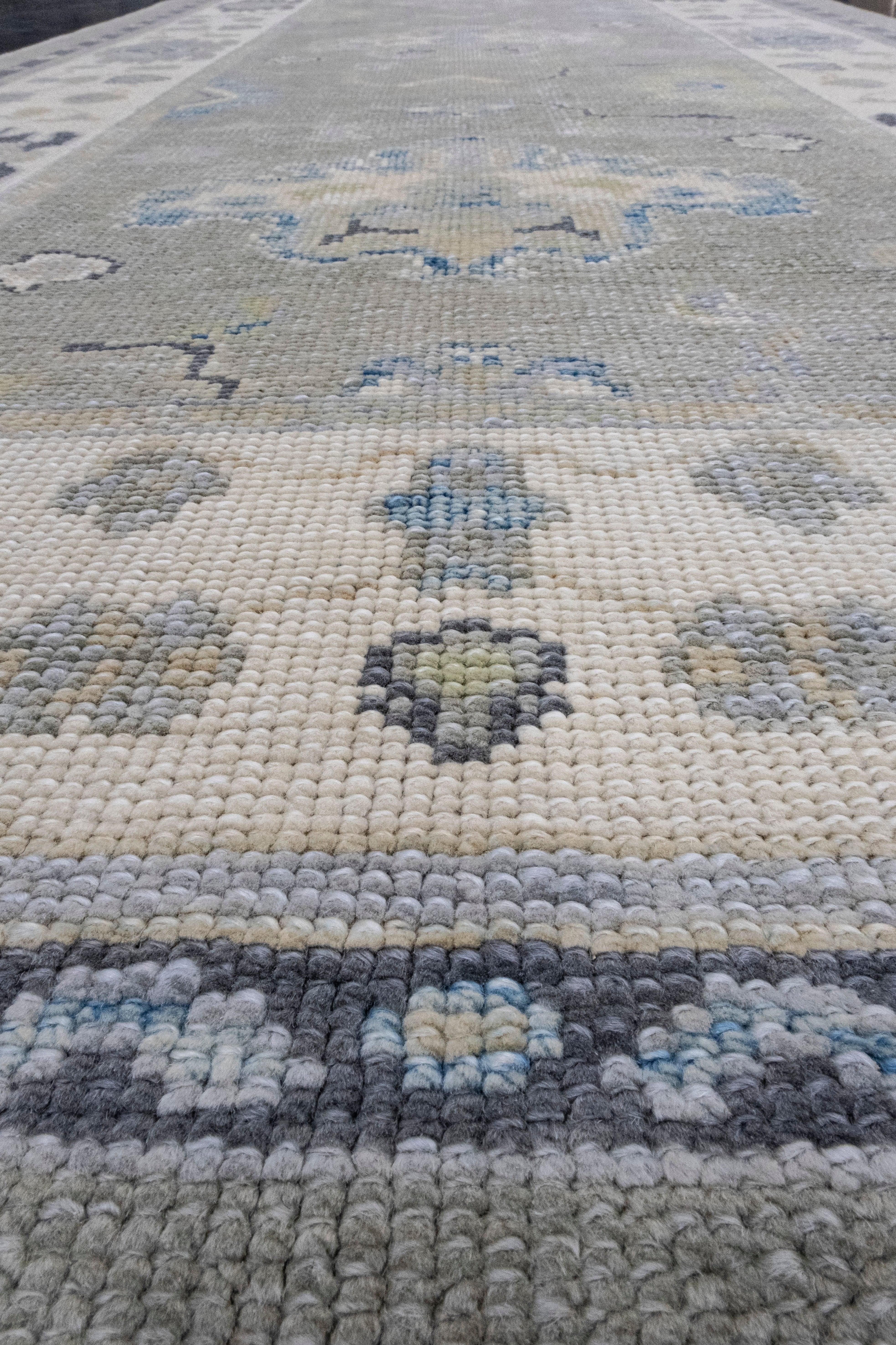 Wool Turkish Oushak Runner Rug 4' x 9'8