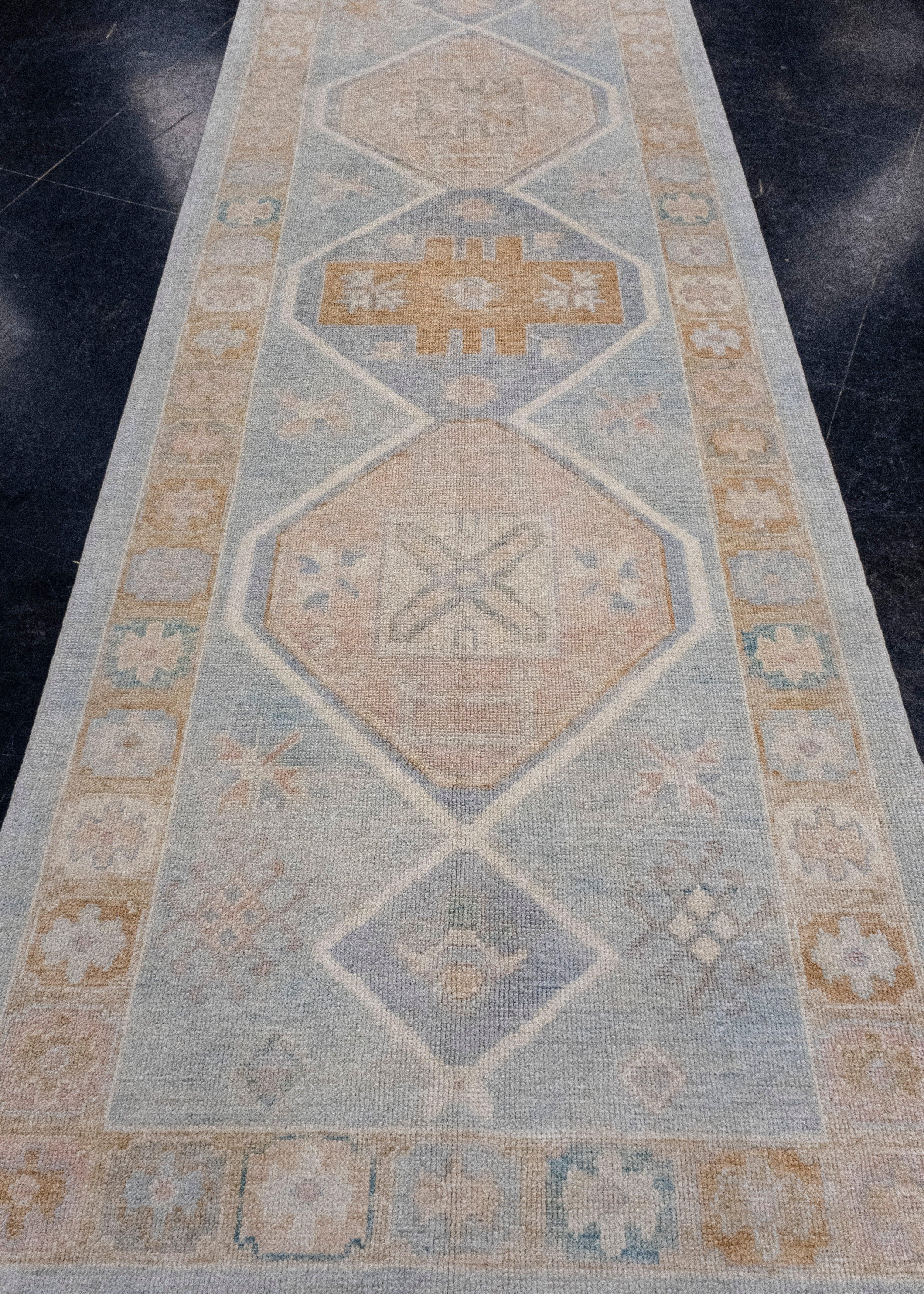 Turkish Oushak Runner Rug 4'1