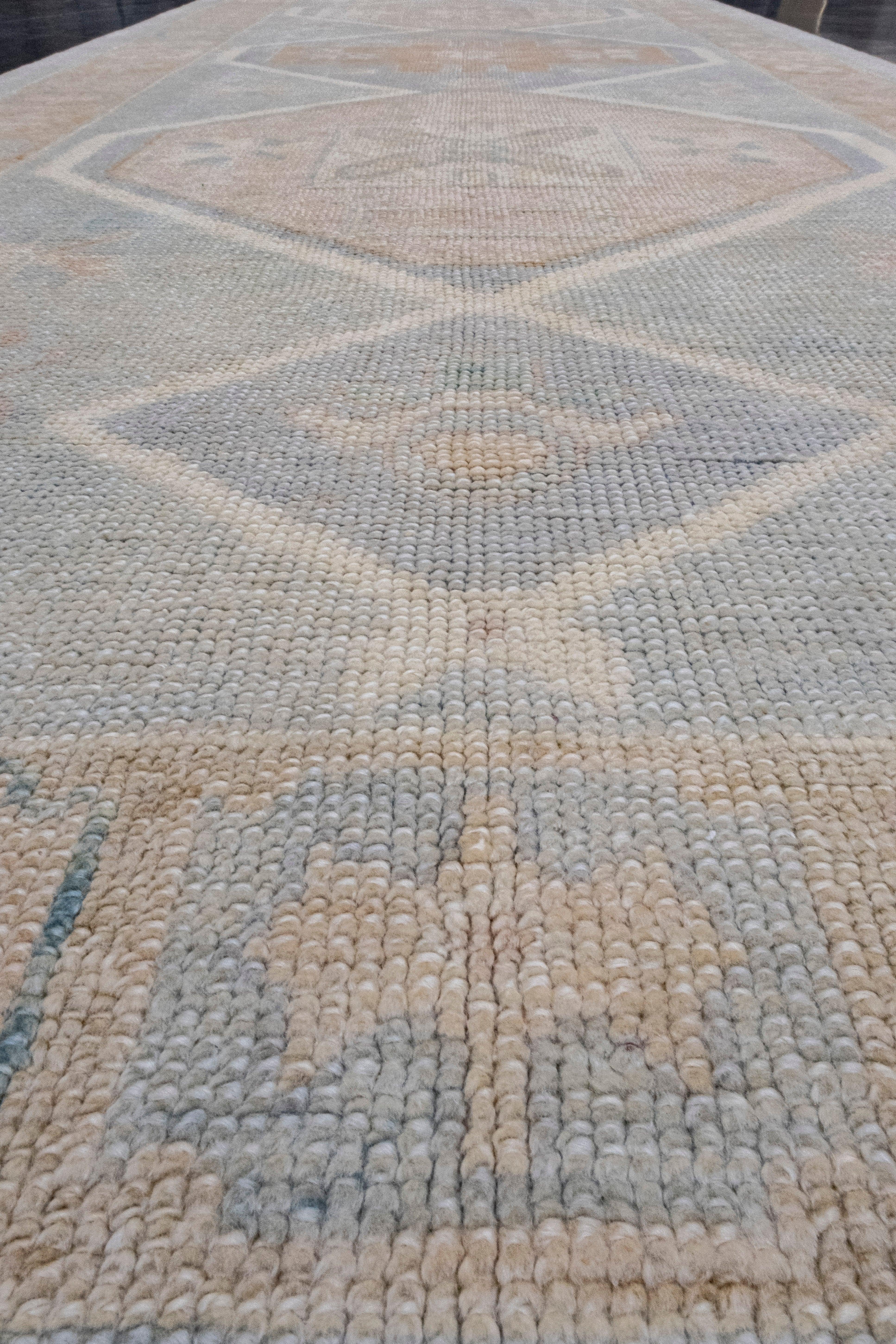 Wool Turkish Oushak Runner Rug 4'1
