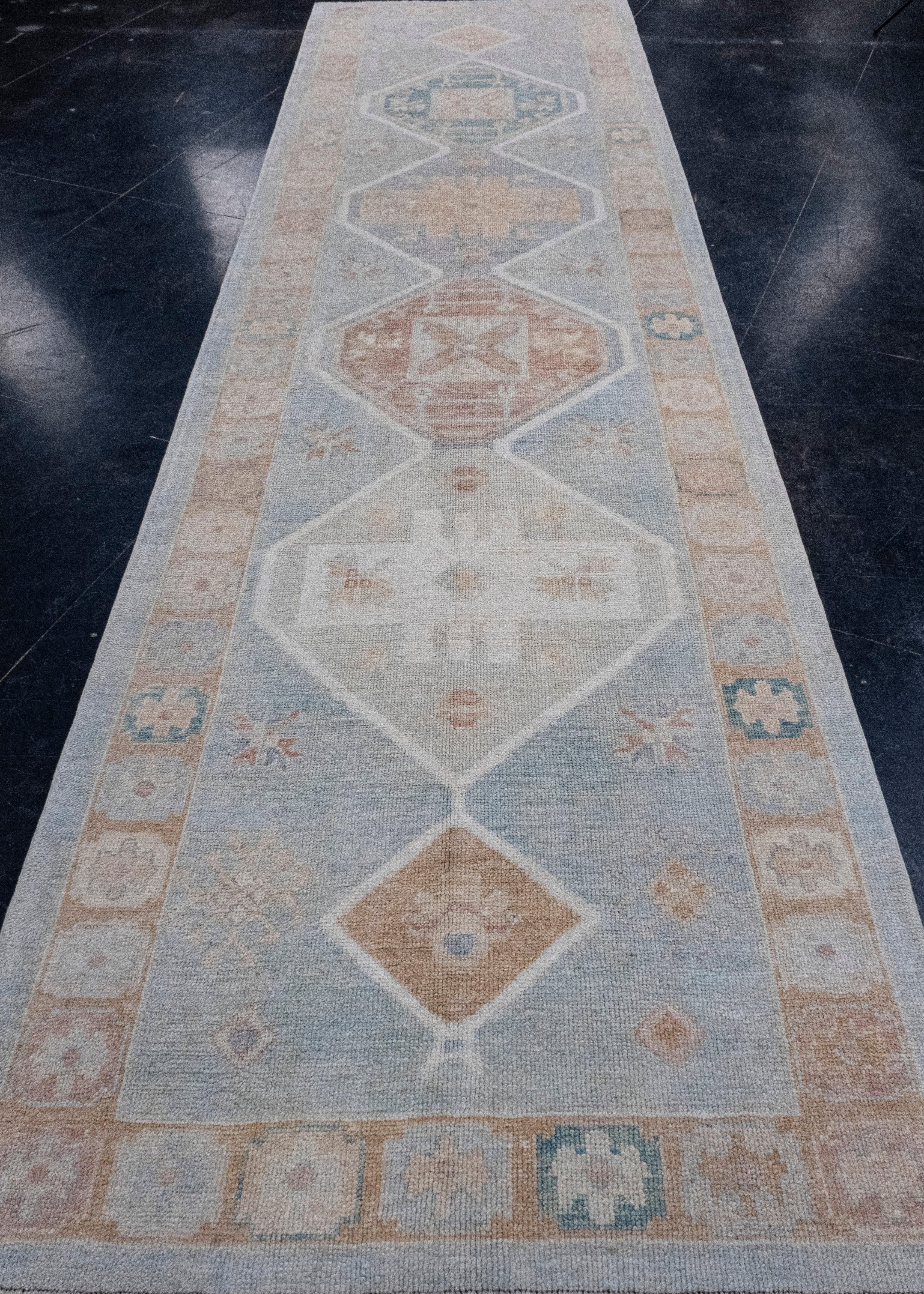 Turkish Oushak Runner Rug 4'1