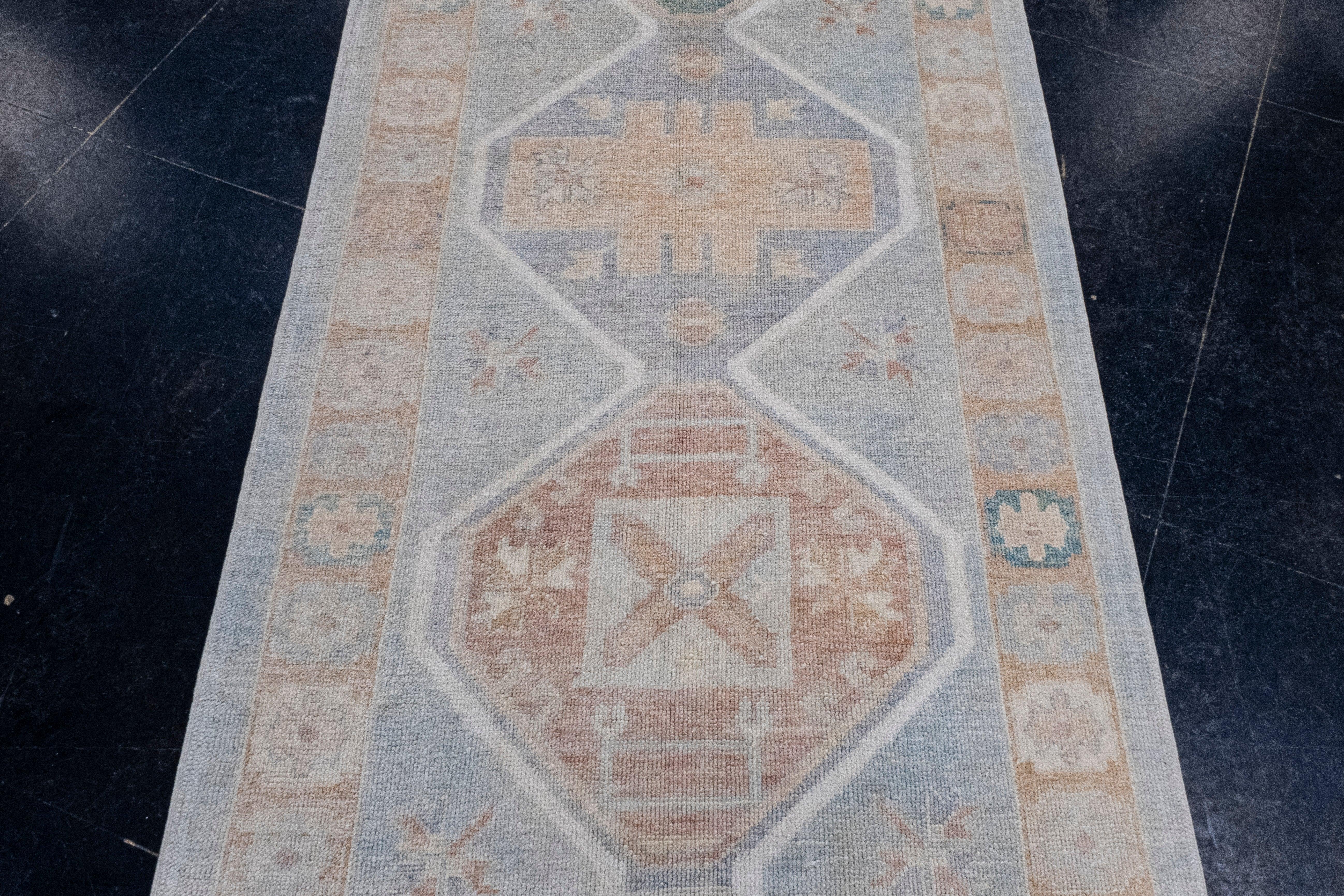 Contemporary Turkish Oushak Runner Rug 4'1