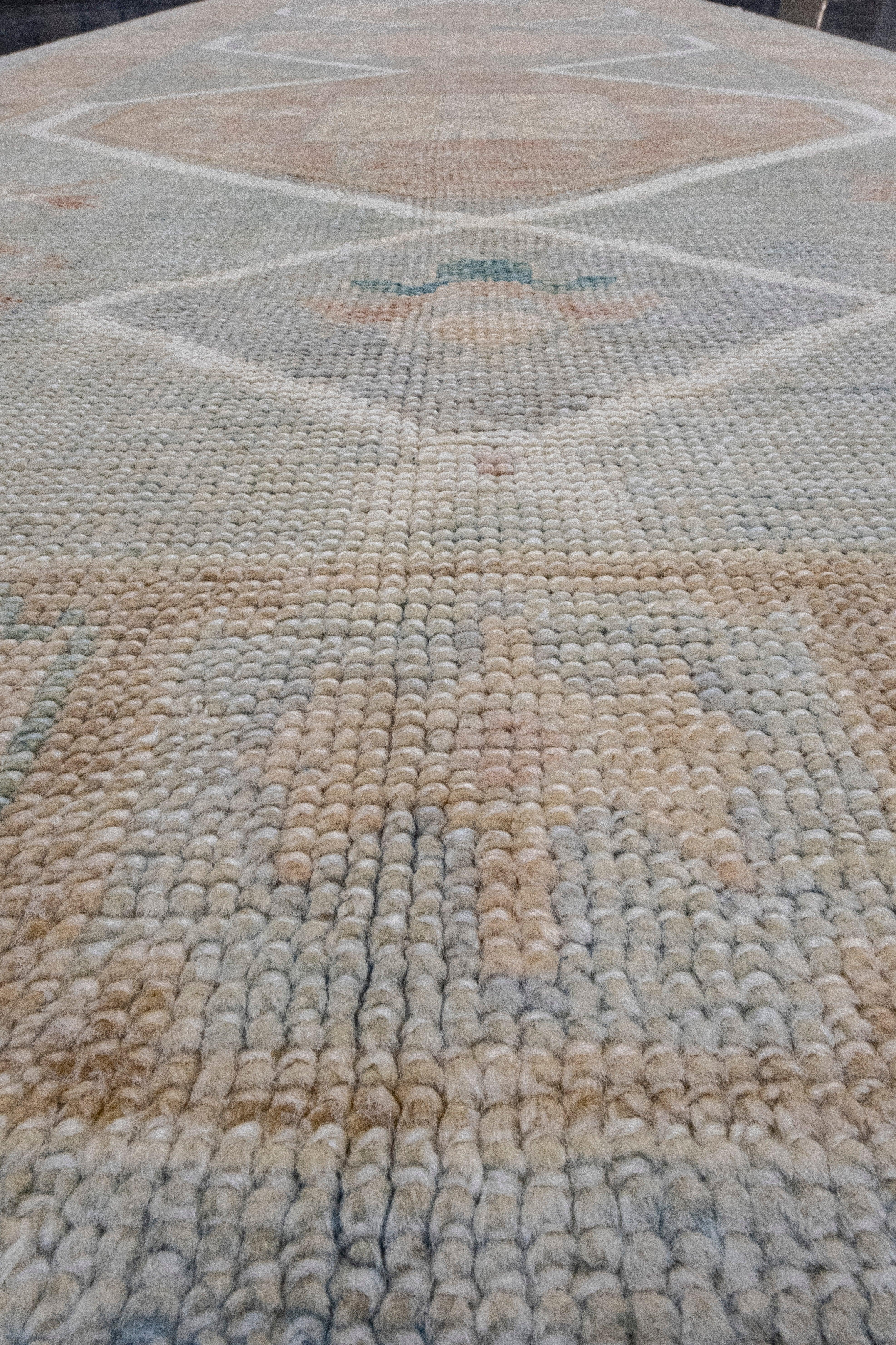 XXI secolo e contemporaneo Tappeto Oushak Runner turco 4'2