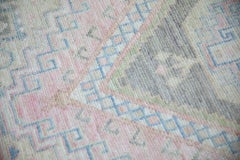 Turkish Oushak Runner Rug Beige Taupe & Blue Handwoven Wool Rug 2'10" x 10'6"