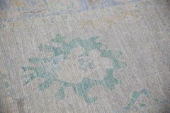 Turkish Oushak Runner Rug Blue and Sage Handwoven Wool Rug  2'11" x 10'4"