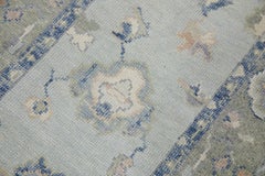 Turkish Oushak Runner Rug Blue & Green Handwoven Wool Rug 3' X 16'1"