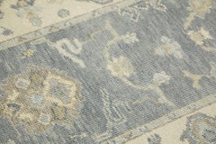 Turkish Oushak Runner Rug Blue & Ivory Handwoven Wool Rug  2'9" x 13'2"