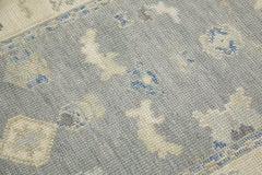 Turkish Oushak Runner Rug Gray & Blue Handwoven Wool Rug 2'8" x 12'3"